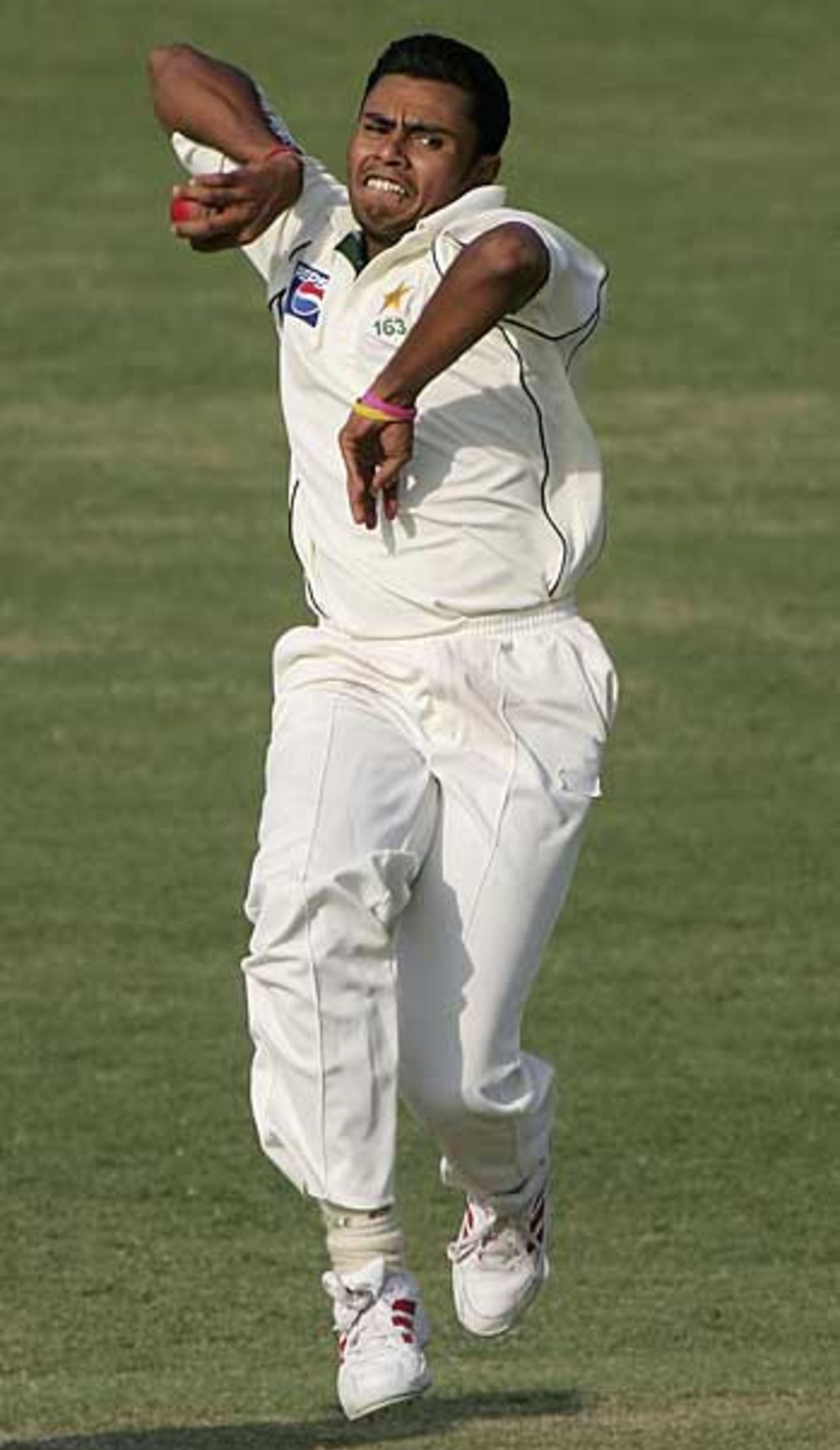Danish Kaneria lets another delivery go, Pakistan v England, 1st Test, Multan, November 13, 2005