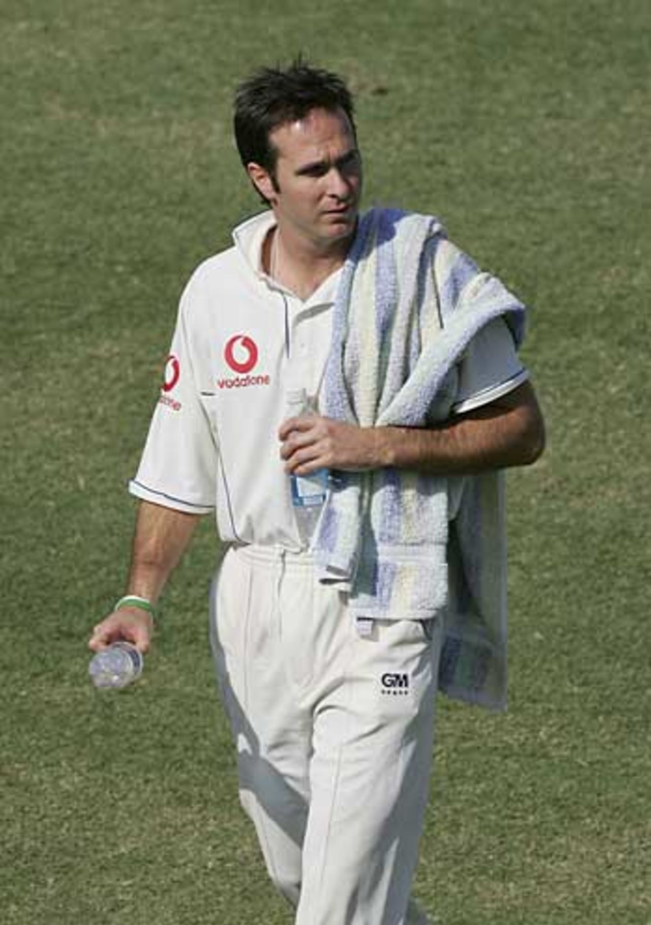 Michael Vaughan could only the carry the drinks as England collapsed on the final day at Multan, but he is recovering well ahead of the second Test, Pakistan v England, 1st Test, Multan, November 16, 2005