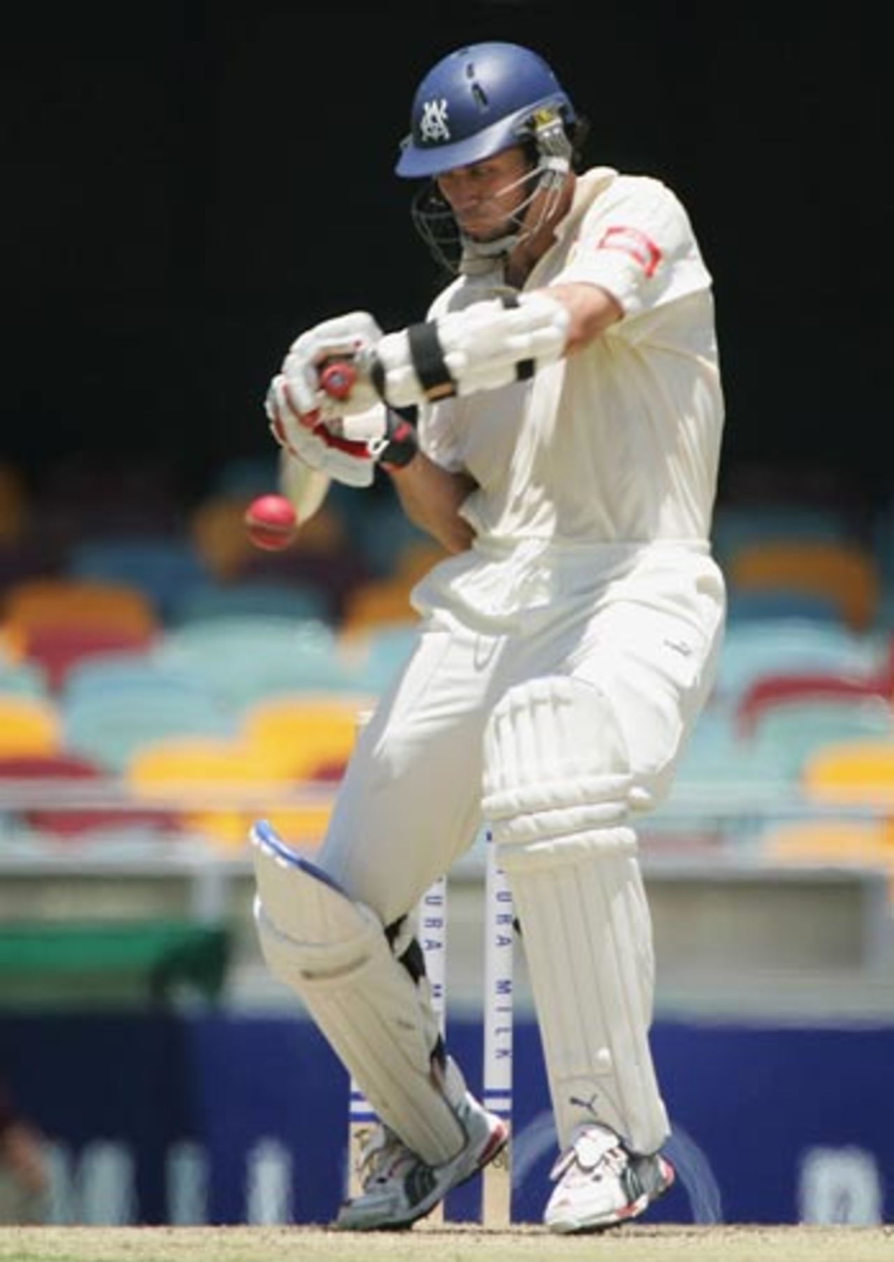 Jonathan Moss in action en route to his 51, Queensland v Victoria, Brisbane, 2nd day, November 19, 2005
