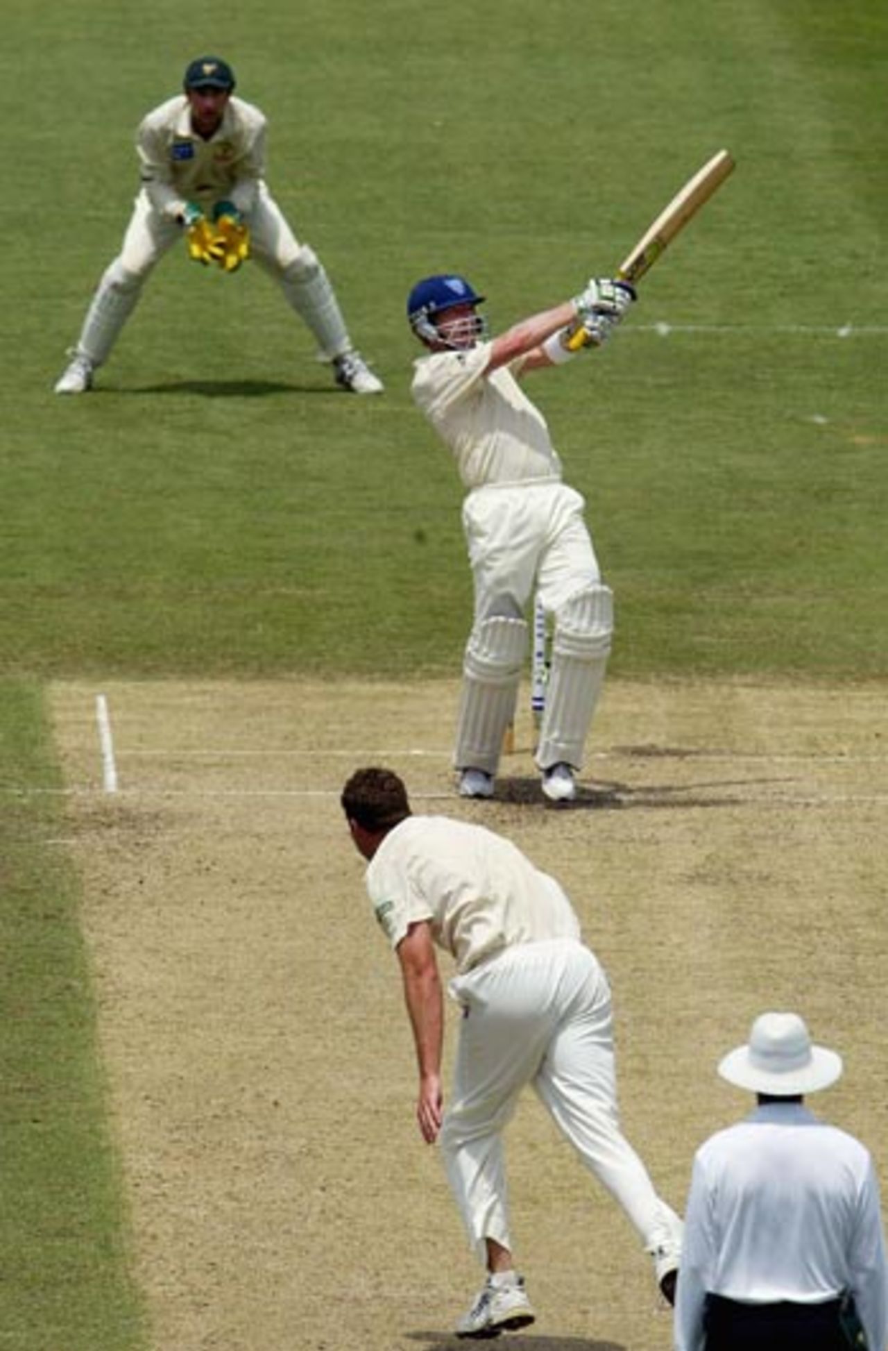 Brad Haddin on the attack against Adam Griffith, New South Wales v Tasmania, Sydney, 2nd day, November 19, 2005