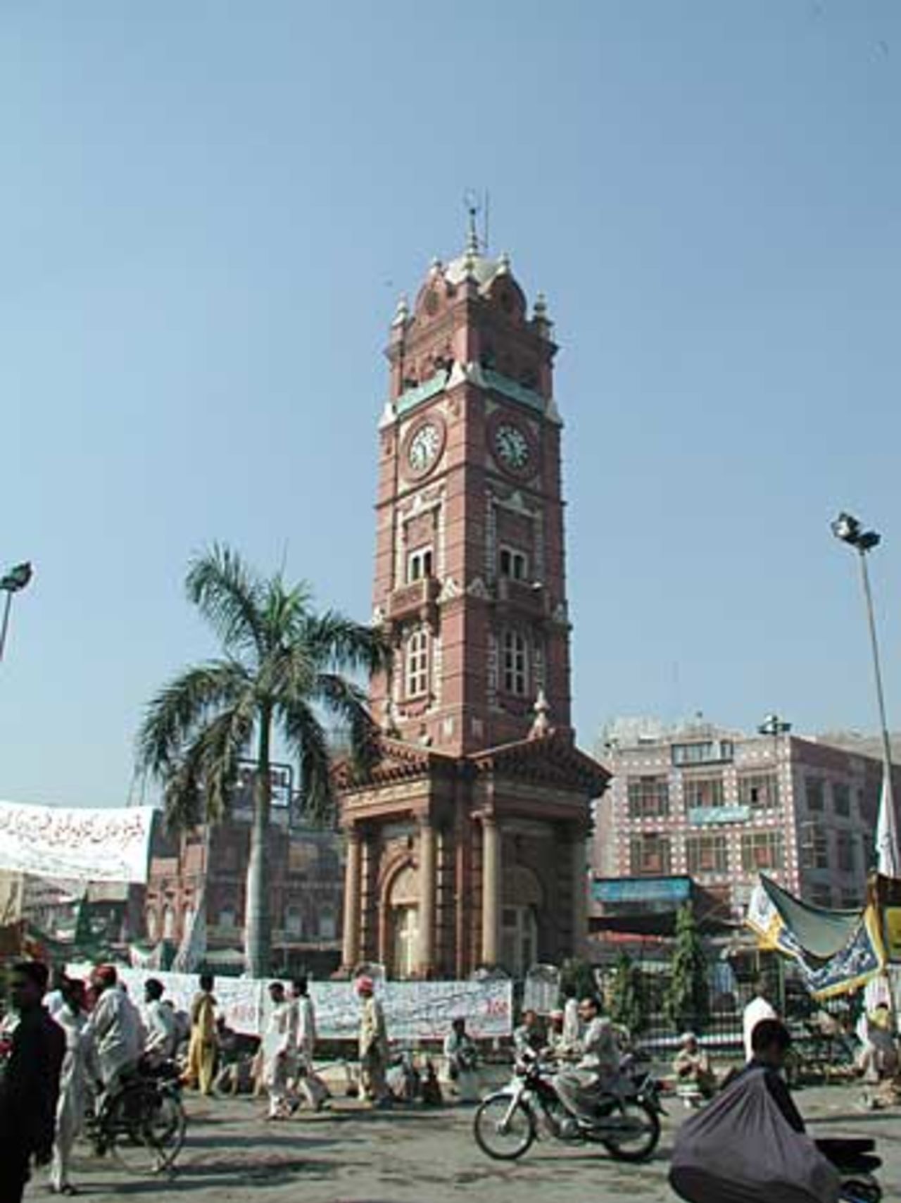 A clock tower in Faisalabad, November 18, 2005