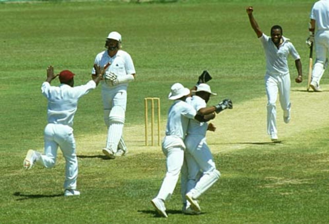 Ian Botham is caught behind off Malcolm Marshall, West Indies v England, 2nd Test, Jamaica, March 1986
