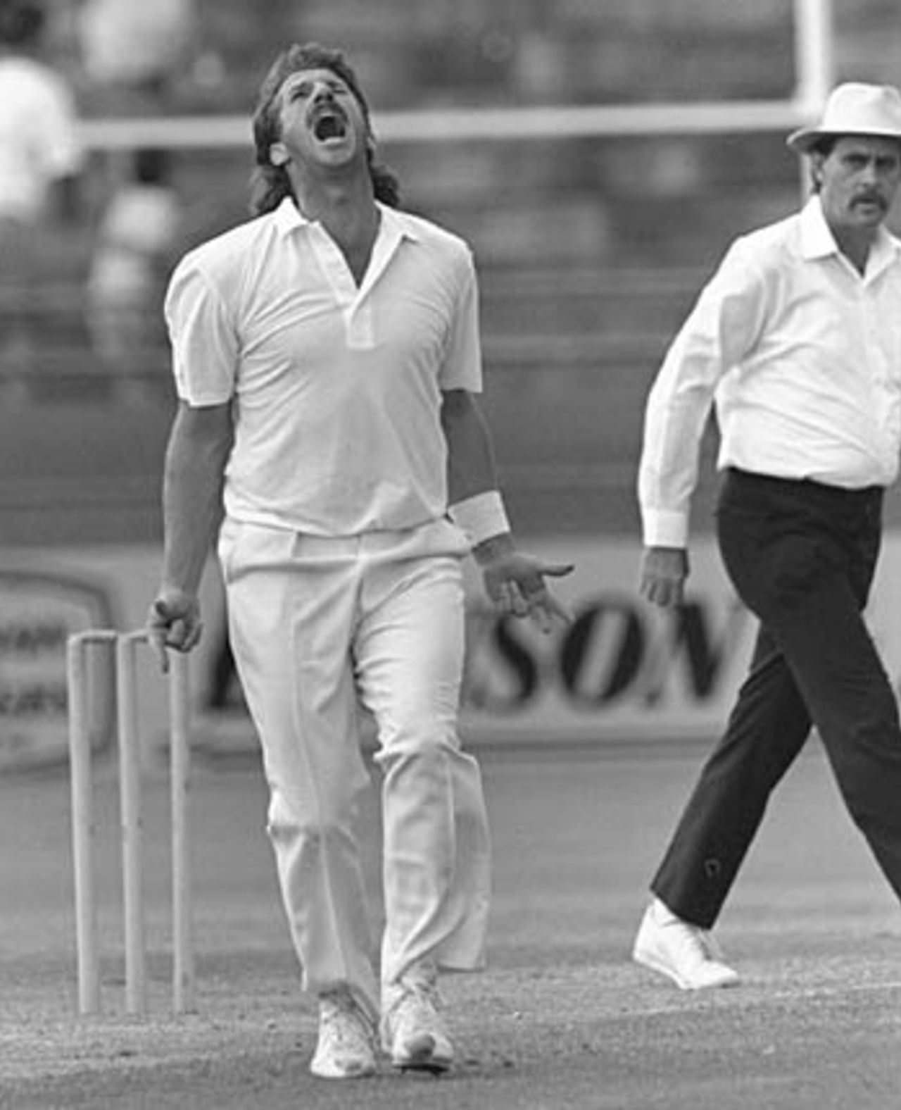 Frustration for Ian Botham while playing for Queensland, Queensland v South Australia , Brisbane, January 1988