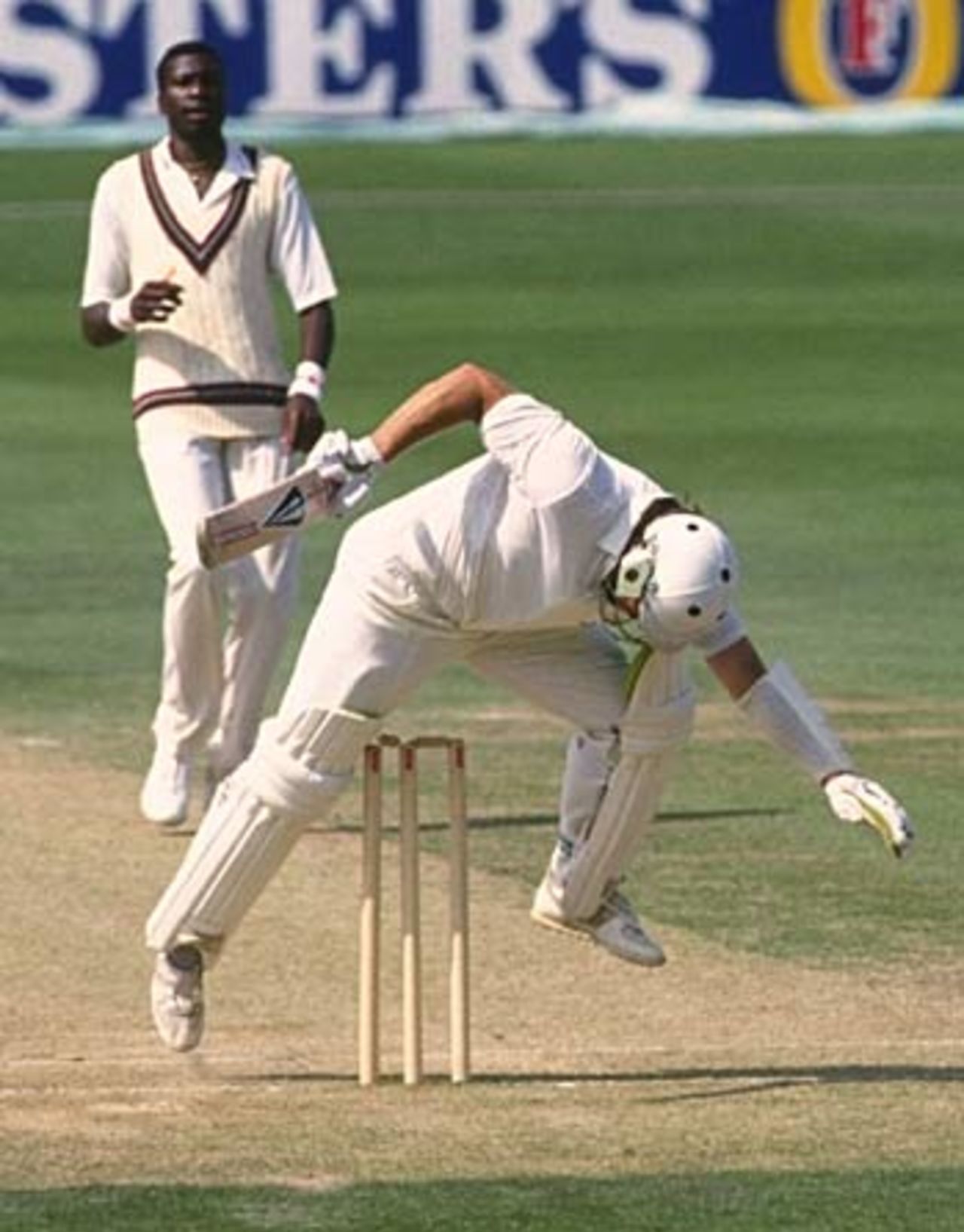 " ... and he couldn't quite get his leg over ...", England v West Indies, 5th Test, The Oval, August 12, 1991
