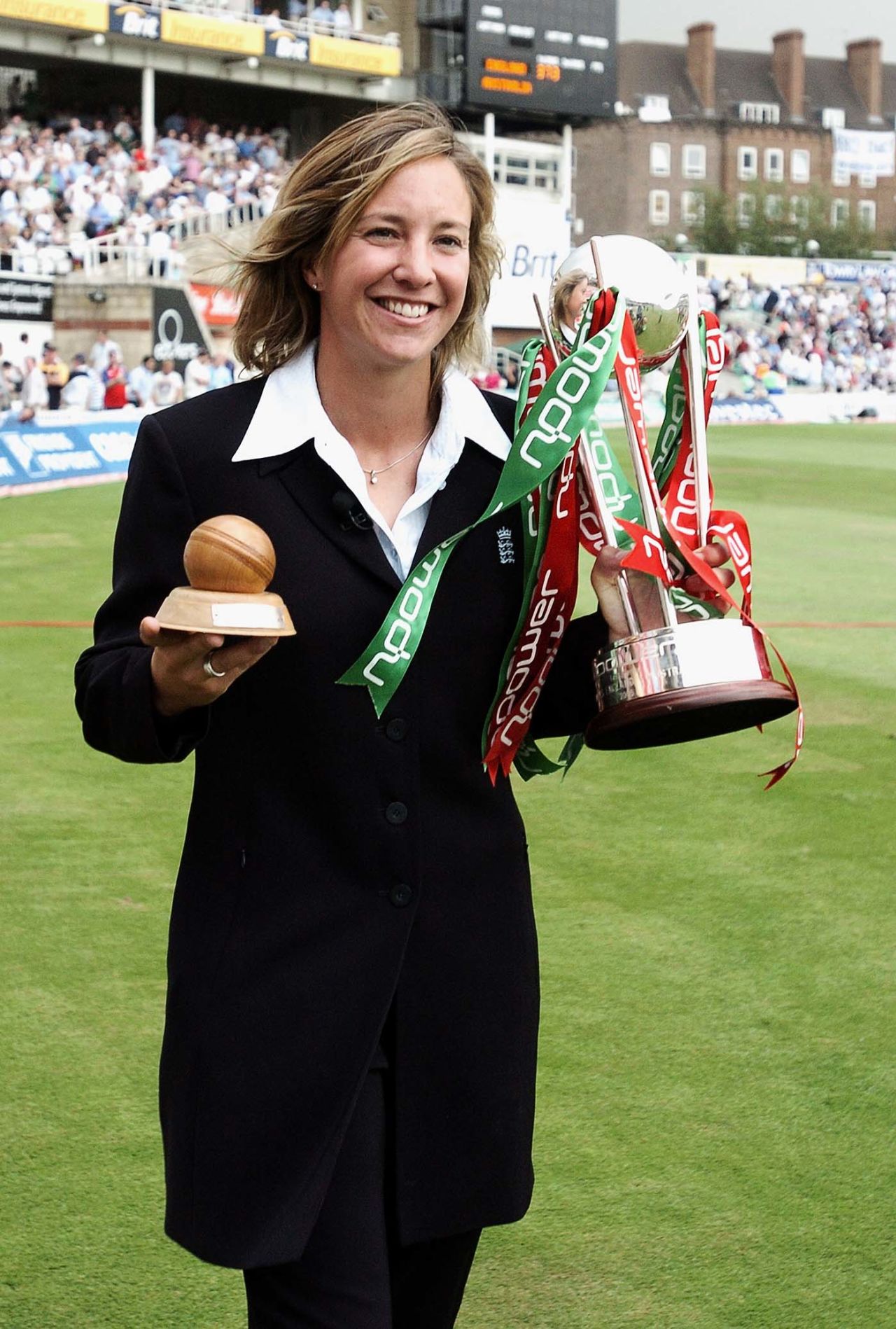 England captain Clare Connor walks a lap of honour after regaining the Ashes, The Oval, September 9, 2005