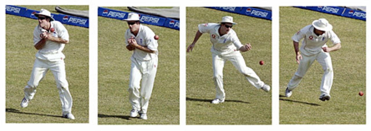 Andrew Strauss drops Inzamam-ul-Haq, Pakistan v England, 2nd Test, Faisalabad, November 24, 2005
