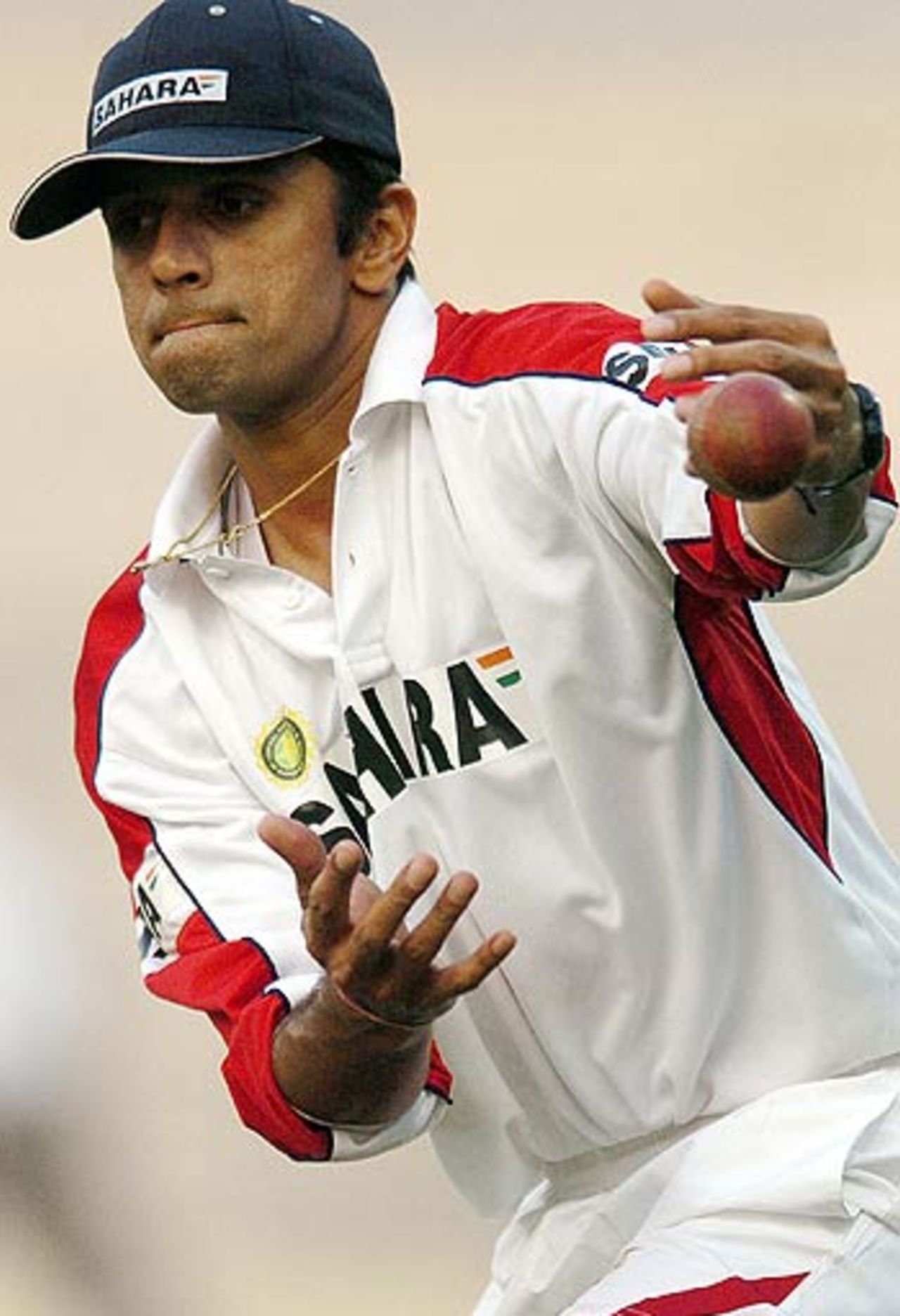 Rahul Dravid engages in fielding drills at a practice sessionahead of the 4th ODI against South Africa, Eden Gardens, Kolkata, November 24, 2005