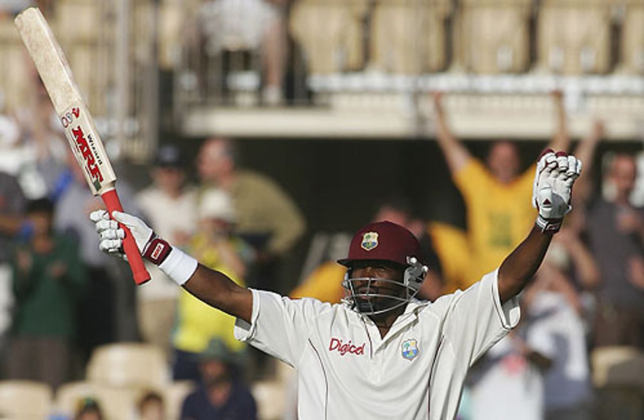 Brian Lara reaches 200, Australia v West Indies, 3rd Test, Adelaide, 1st day, November 25, 2005