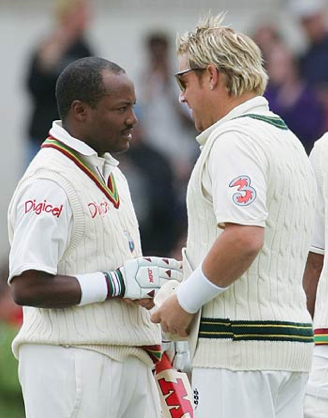 Two record-holding legends alike: Brian Charles Lara and Shane Keith Warne, Australia v West Indies, 3rd Test, Adelaide, 2nd day, November 26, 2005