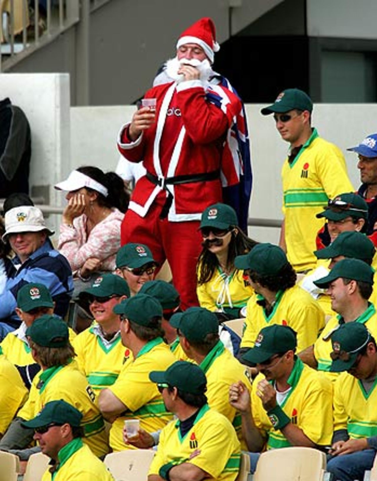 Santa Claus makes a premature visit to the Adelaide Oval, Australia v West Indies, 3rd Test, Adelaide, 2nd day, November 26, 2005