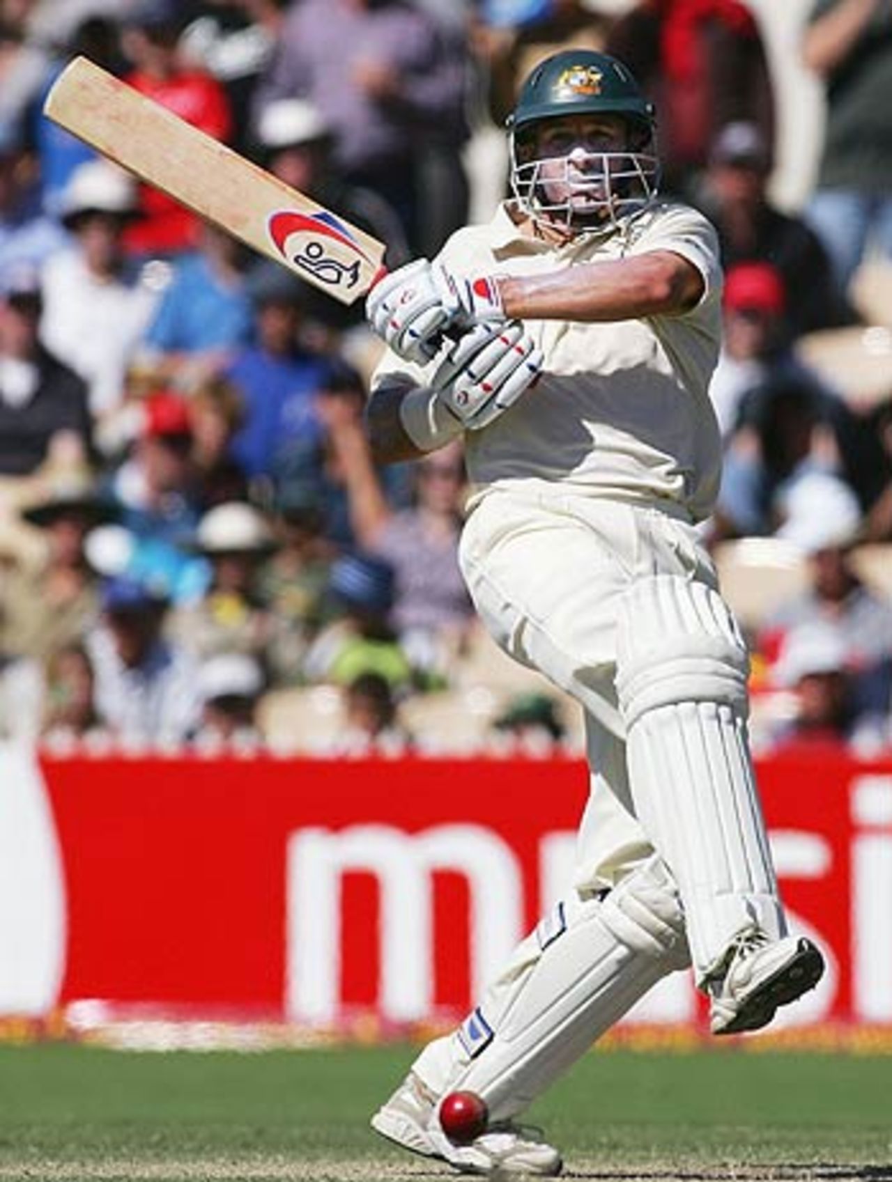 Michael Hussey pulls on the way to a hundred, Australia v West Indies, 3rd Test, Adelaide, 3rd day, November 27, 2005