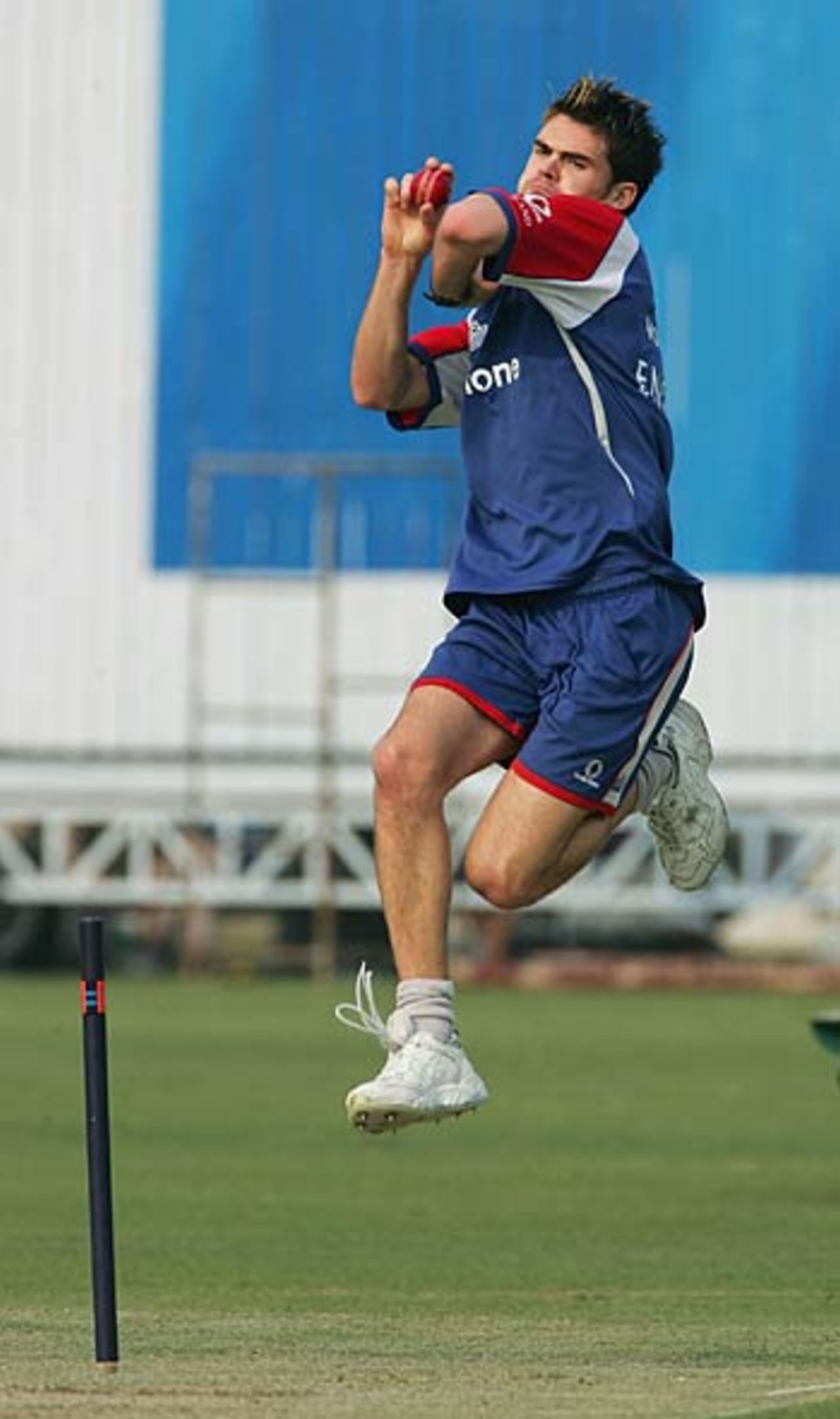 James Anderson unwinds during training, Lahore, November 28, 2005