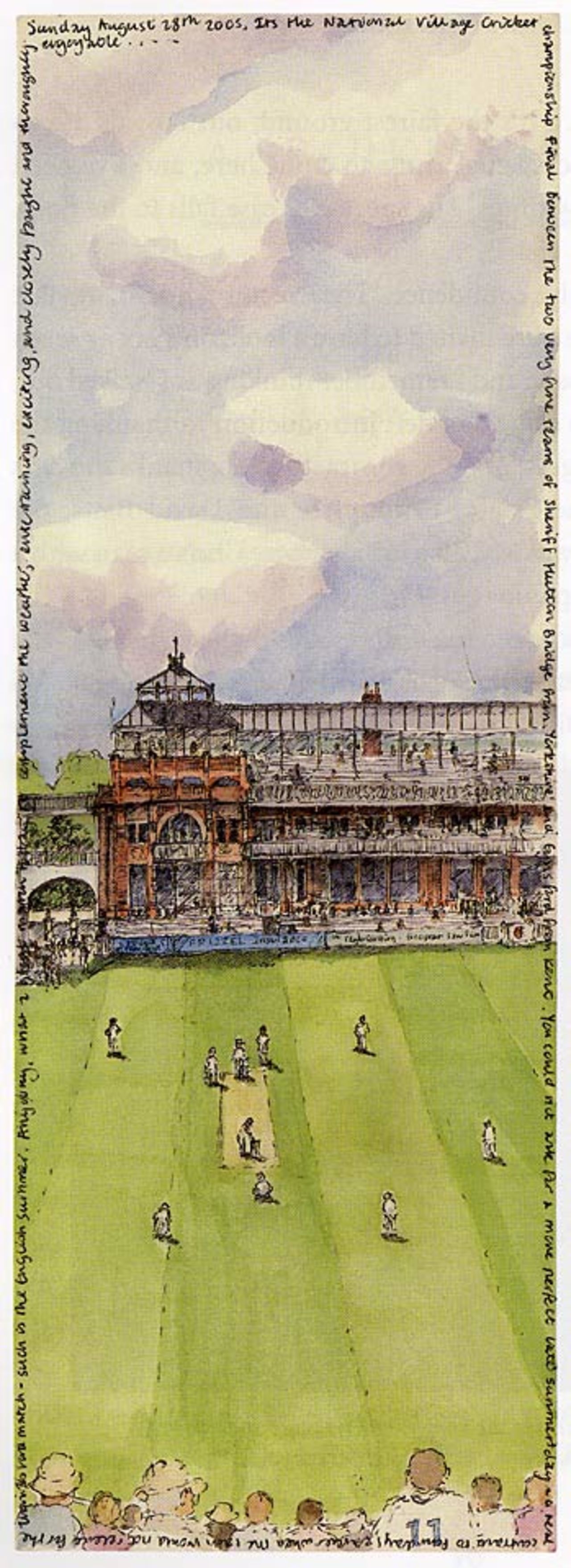 A watercolour of Lord's by Karen Neale, the MCC Young Artist of the Year, 2005