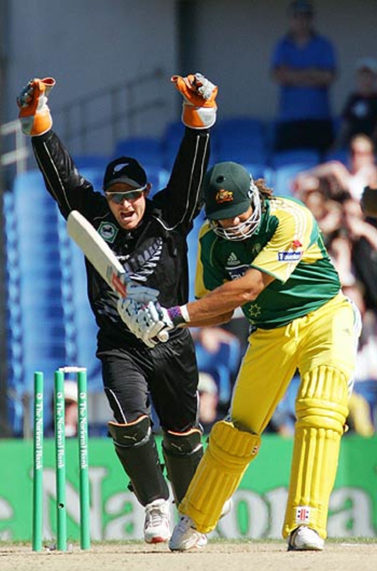 Andrew Symonds is bowled by Daniel Vettori, New Zealand v Australia, 1st ODI, Chappell-Hadlee Trophy, Auckland, December 3, 2005