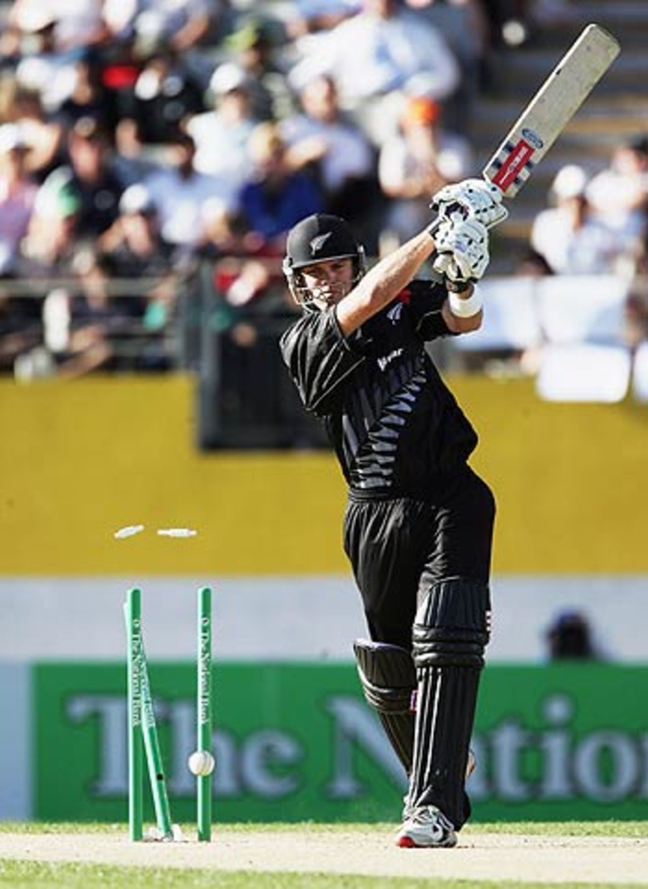 Lou Vincent is bowled in the second over, New Zealand v Australia, 1st ODI, Chappell-Hadlee Trophy, Auckland, December 3, 2005