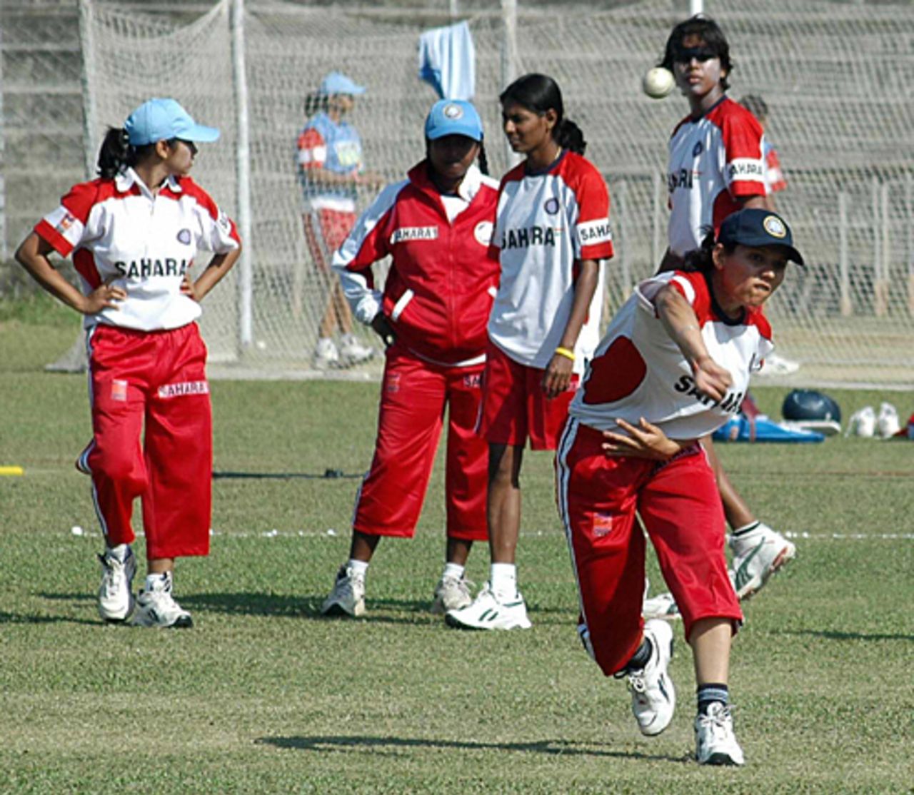 Members of the Indian women's side practise, Guwahati, December 3, 2005