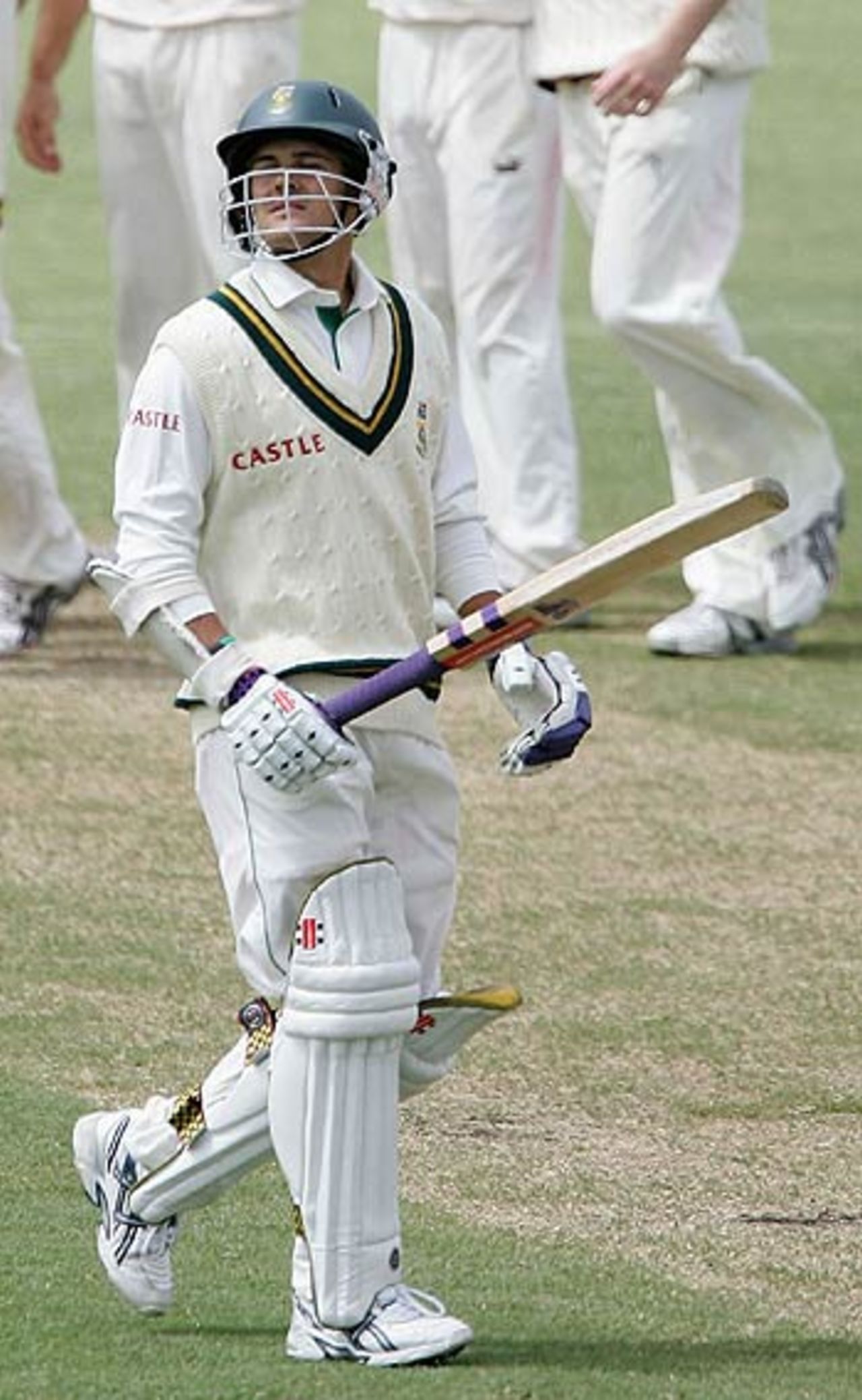 Jacques Rudolph trudges off after being dismissed for 43, Western Australia v South Africa, WACA, Perth, December 6, 2005