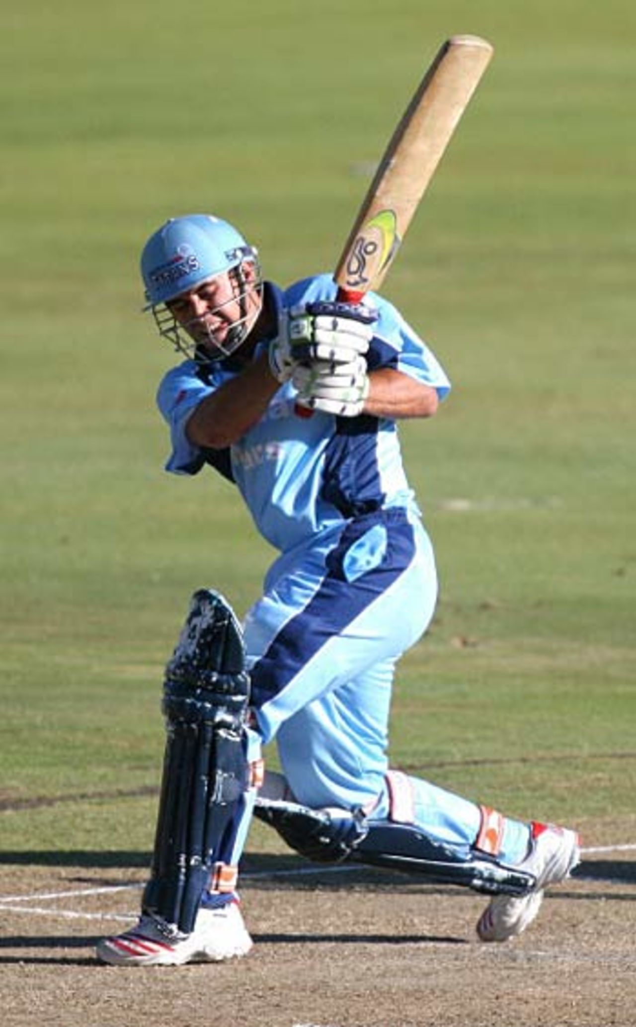 Johannes Myburgh hammers to the midwicket boundary, Titans v Cobras, Centurion, December 11, 2005