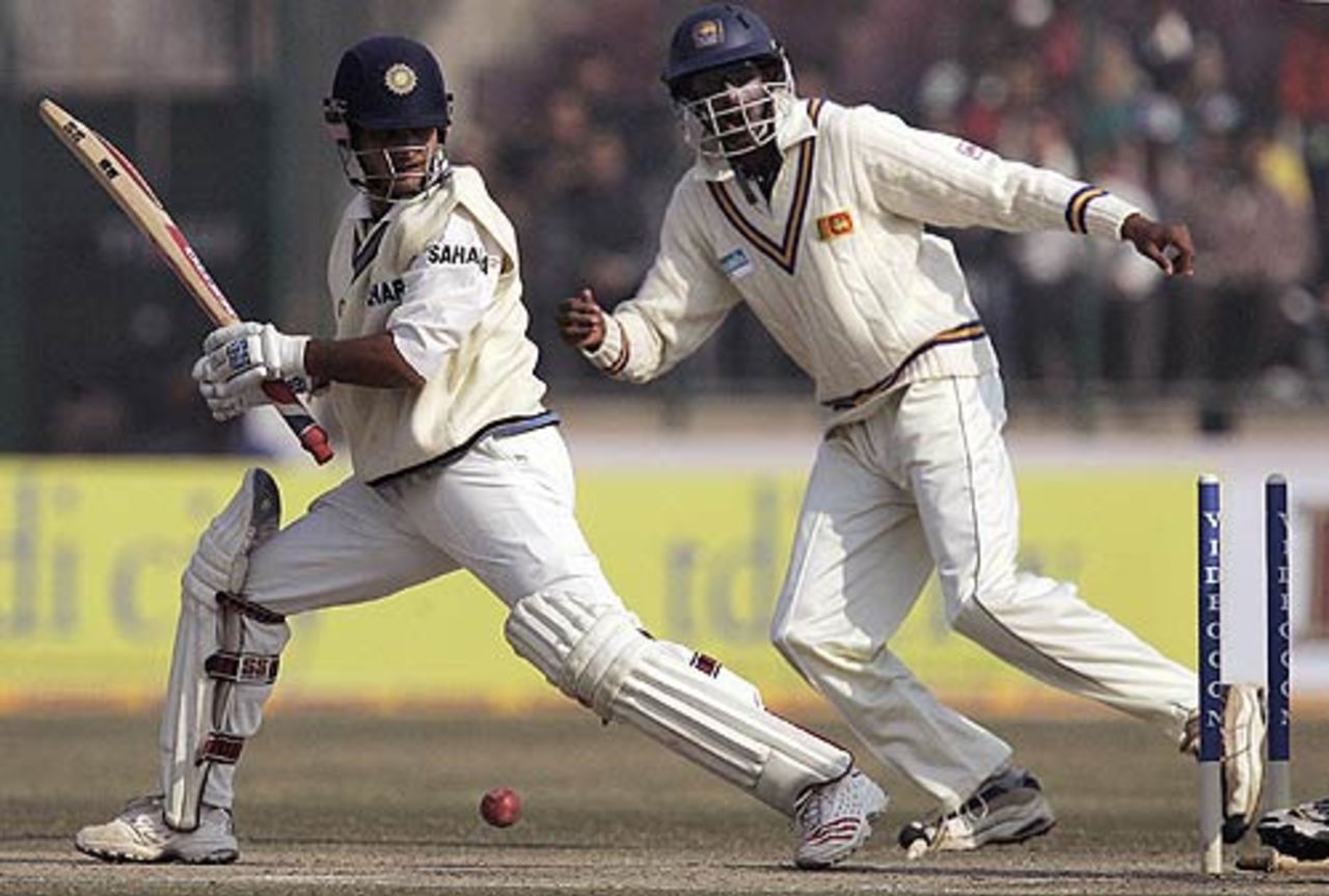Sourav Ganguly looks back to see the furniture rearranged, India v Sri Lanka, 2nd Test, Delhi, 3rd day, December 13, 2005