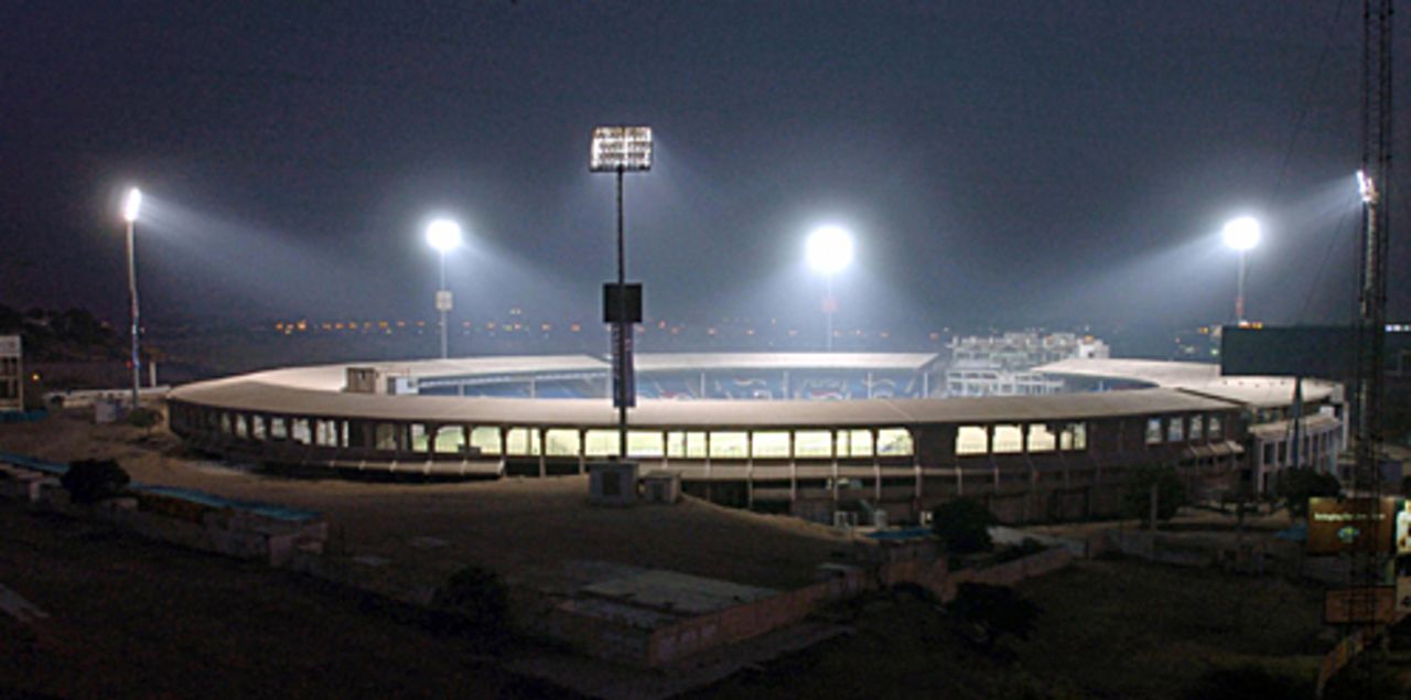 Panoramic view of the National Stadium at night, Karachi, December 13, 2005