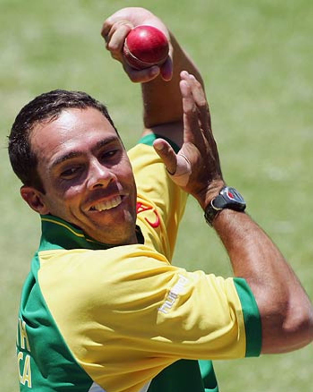 A determined Nicky Boje about to put his spin on things, WACA, Perth, December 15, 2005