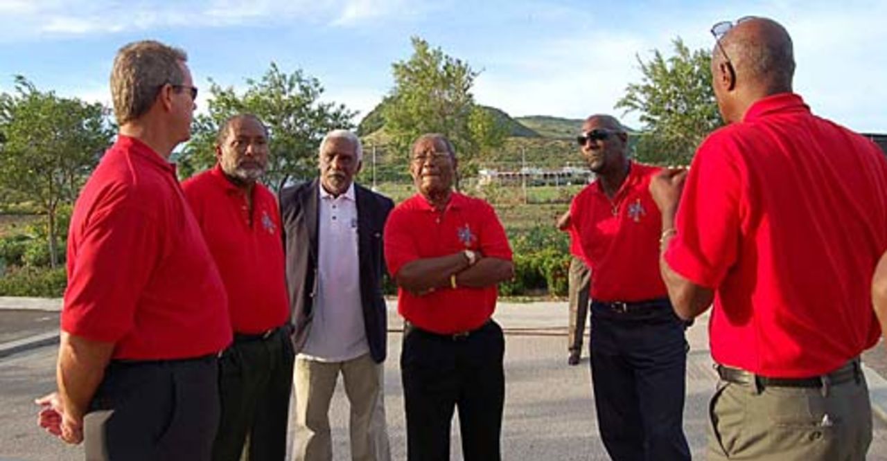 Allen Stanford, Andy Roberts, Kenneth Allen, Sir Everton Weekes, Sir Viv Richards and Rev Wes Hall, December 15, 2005