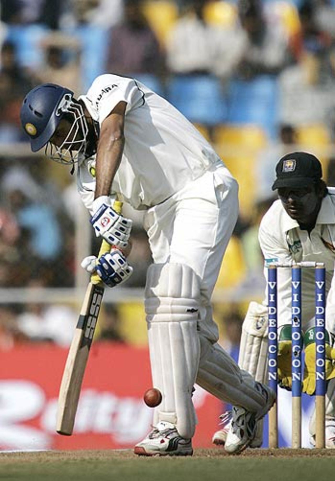 VVS Laxman plays one on the leg side, India v Sri Lanka, 3rd Test, Ahmedabad, 1st day, December 18, 2005