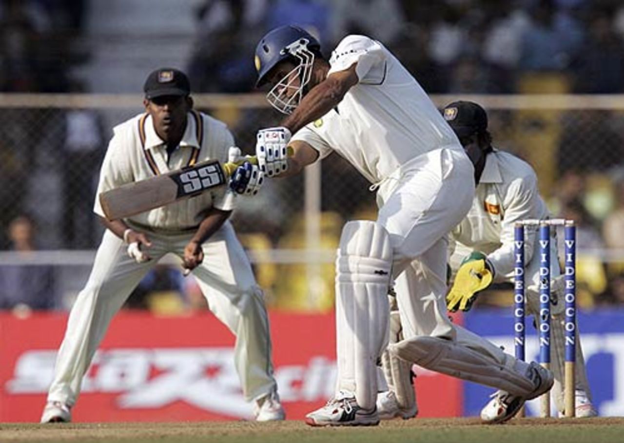 VVS Laxman unfurls a beautiful cover drive, India v Sri Lanka, 3rd Test, Ahmedabad, 1st day, December 18, 2005