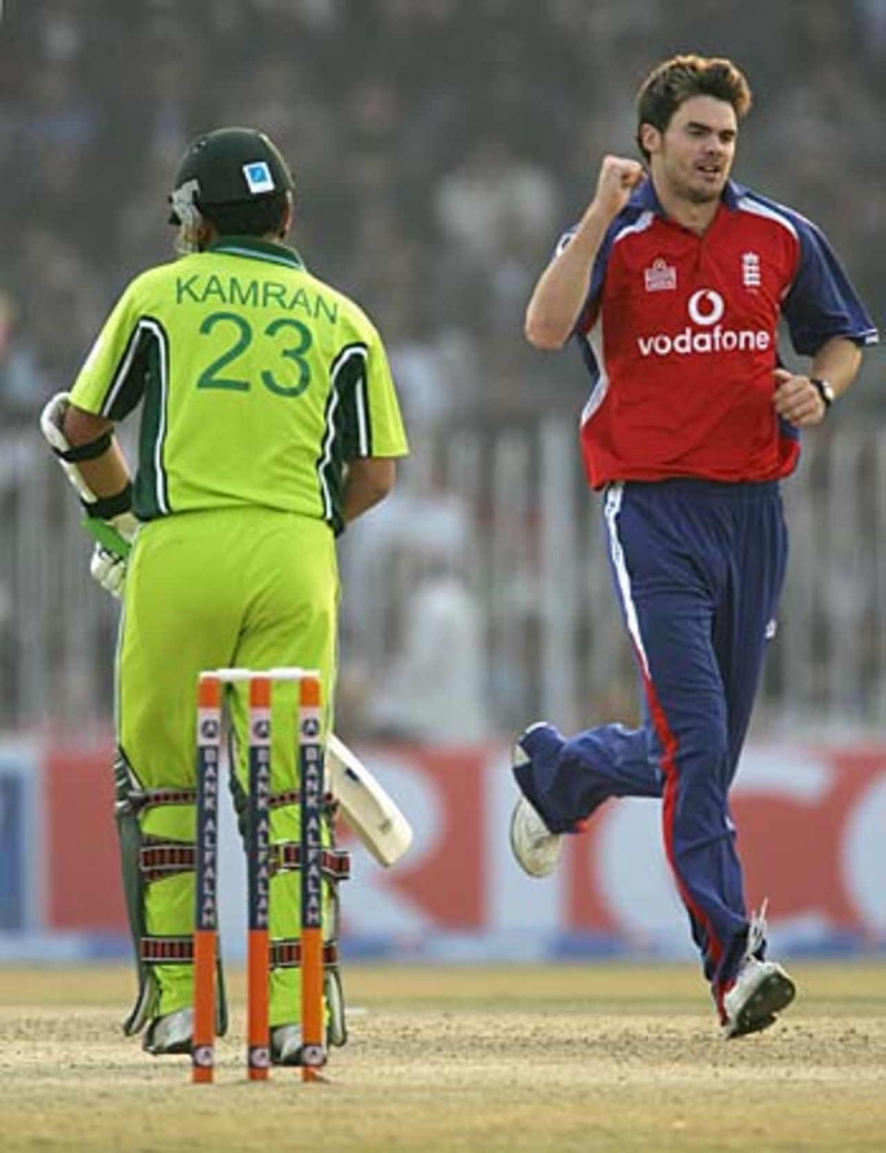 First of four: James Anderson dismisses Kamran Akmal, Pakistan v England,  5th ODI, Rawalpindi, December 21, 2005