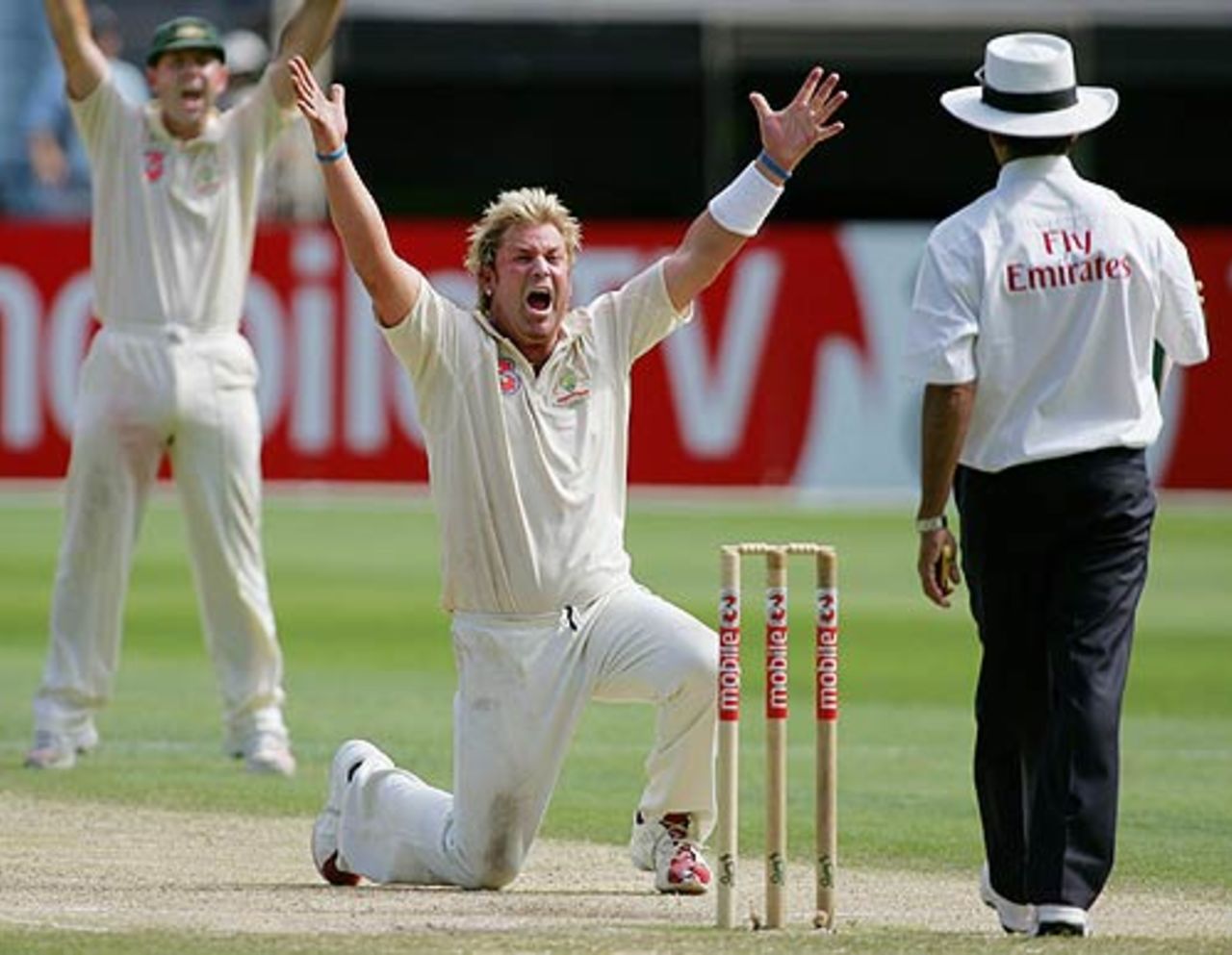 Shane Warne appeals for a wicket during the fourth day, Australia v South Africa, 2nd Test, Melbourne, 4th day, December 29, 2005