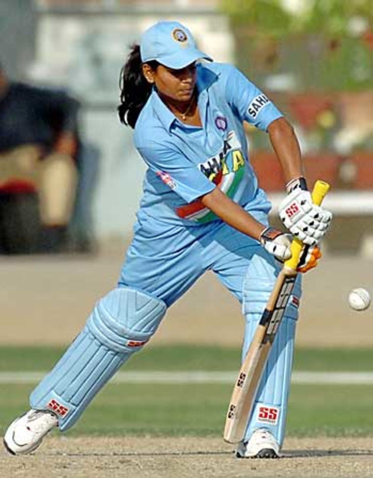 Karu Jain defends watchfully, India Women v Sri Lanka Women, Karachi, December 29, 2005