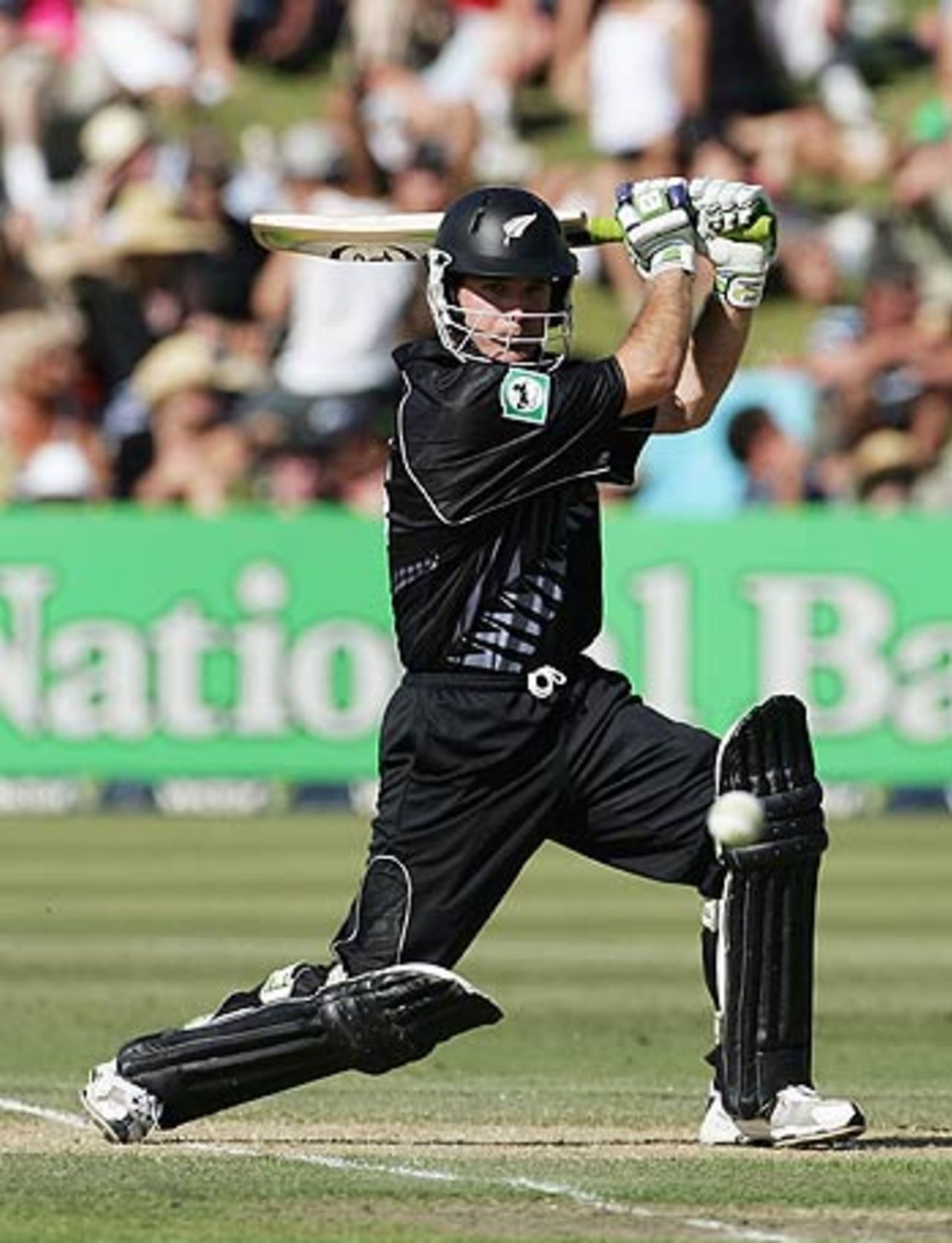 Jamie How drives during his innings of 58, New Zealand Sri Lanka, 1st ODI, Queenstown, December 31, 2005