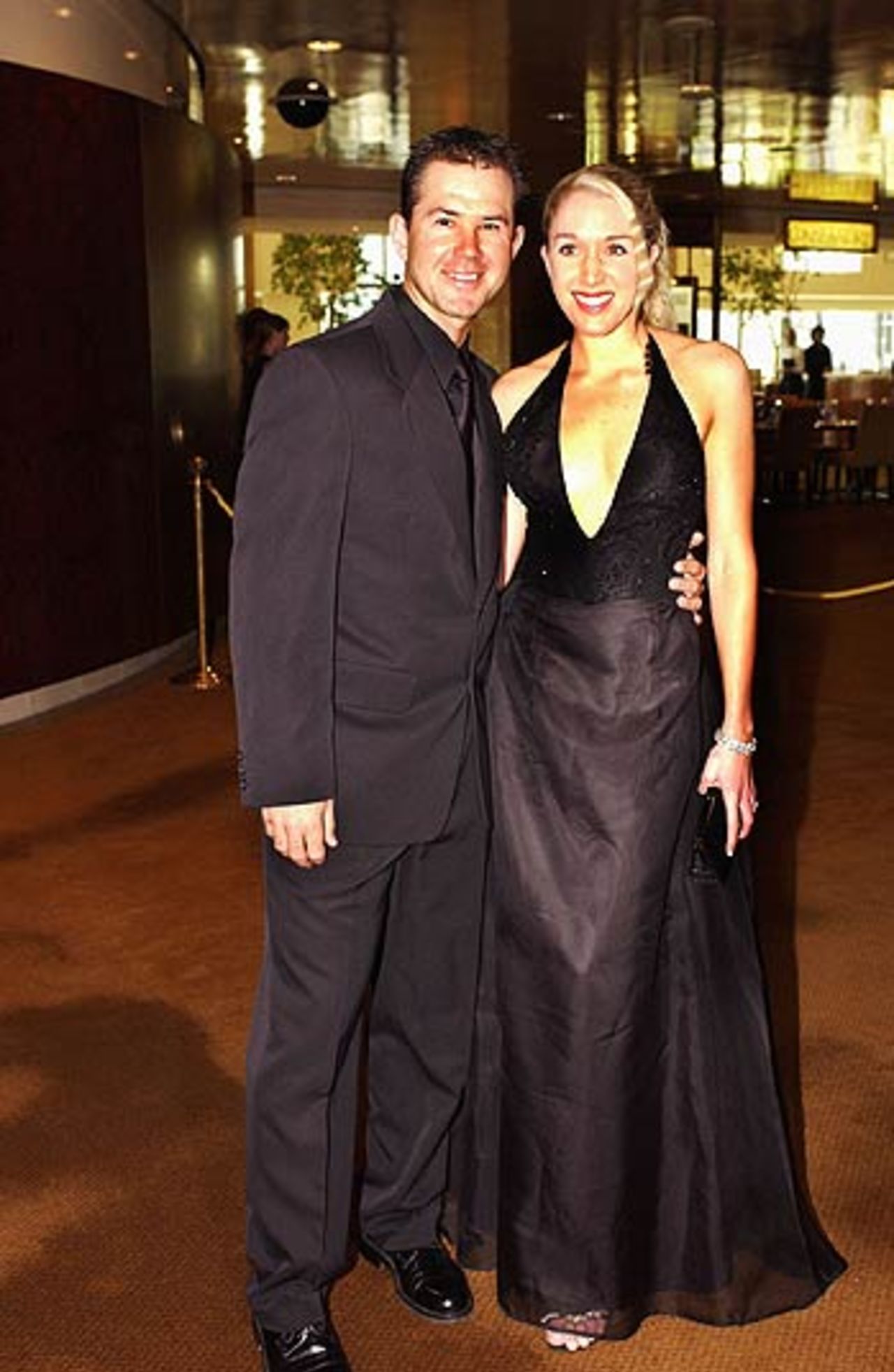 Ricky and Rianna Ponting arrive at the presentation of the Allan Border Medal in Melbourne, January 28, 2003. Ponting won hands down that year.