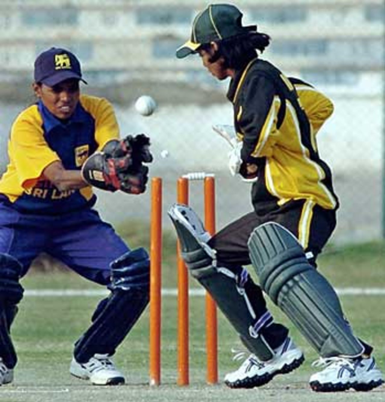 Marium Butt  is bowled as Pakistan collapse and becomes one of four wickets for  Shsikala Siriwardene, Pakistan Women v Sri Lanka Women, 4th Asia Cup match, Karachi, December 31, 2005