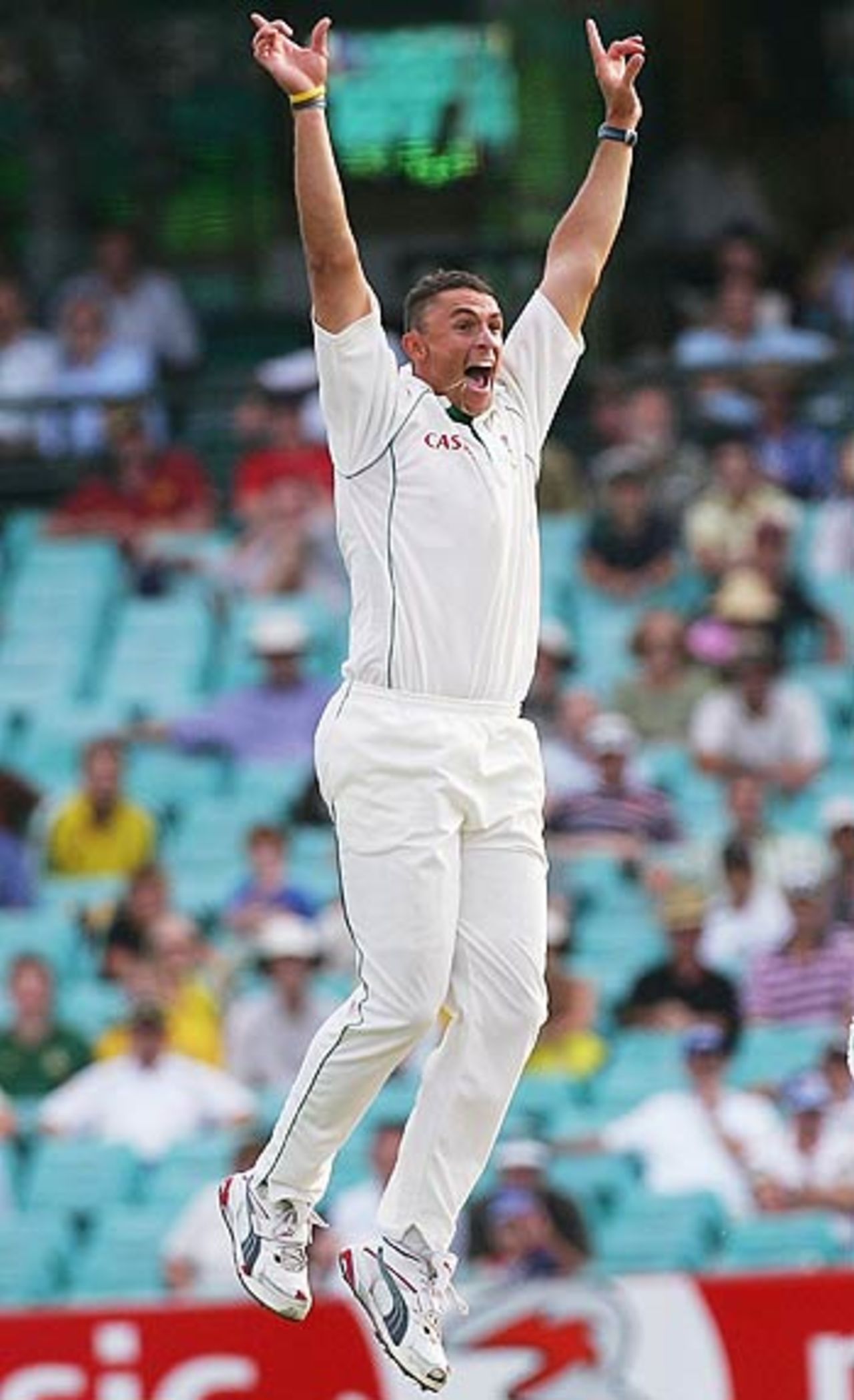 Andre Nel is overjoyed after dismissing Brad Hodge, Australia v South Africa, 3rd Test, Sydney, 2nd day, January 3, 2006