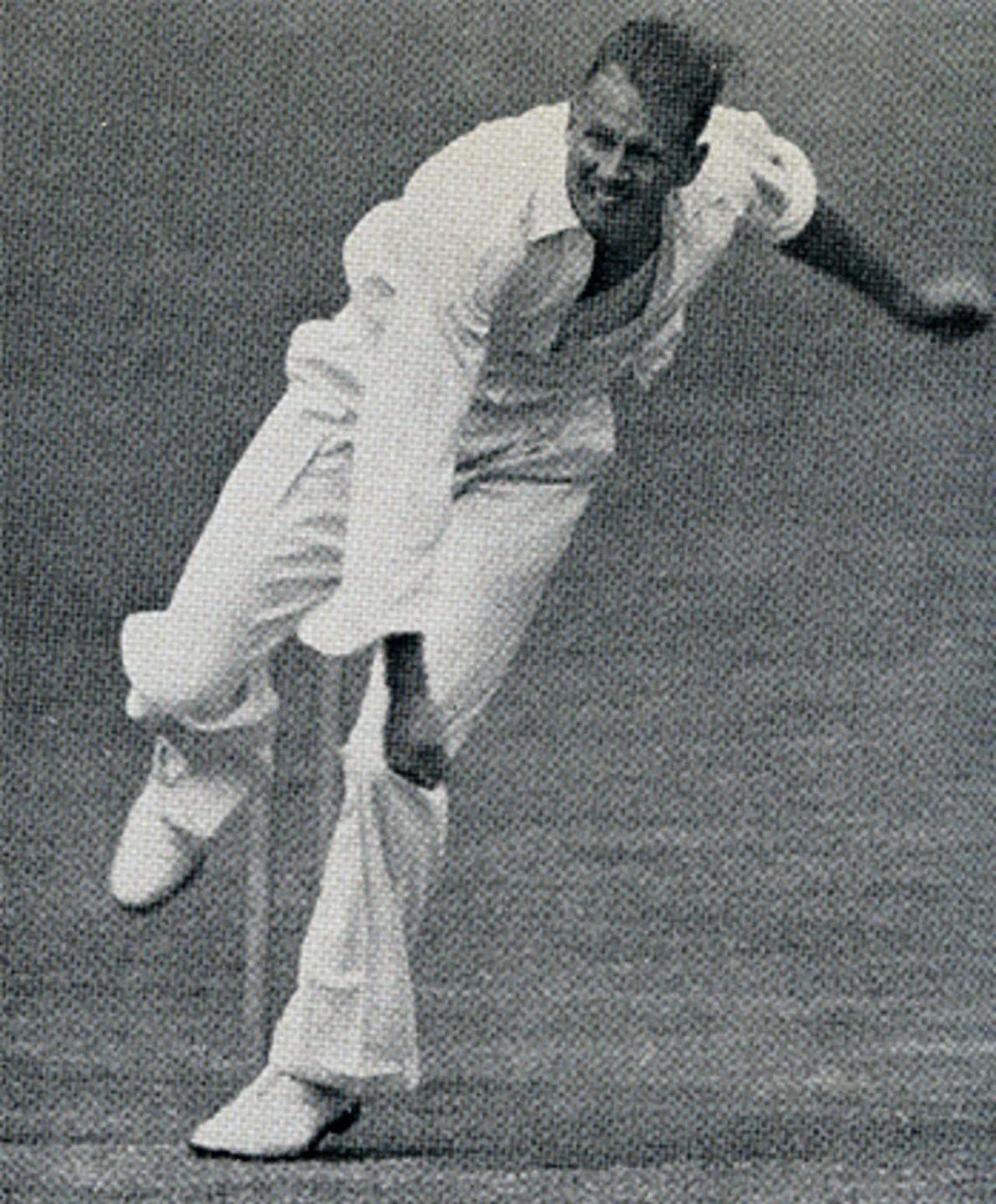 Lindsay Tuckett bowling against England at Trent Bridge, England v South Africa, Trent Bridge, June 10, 1947