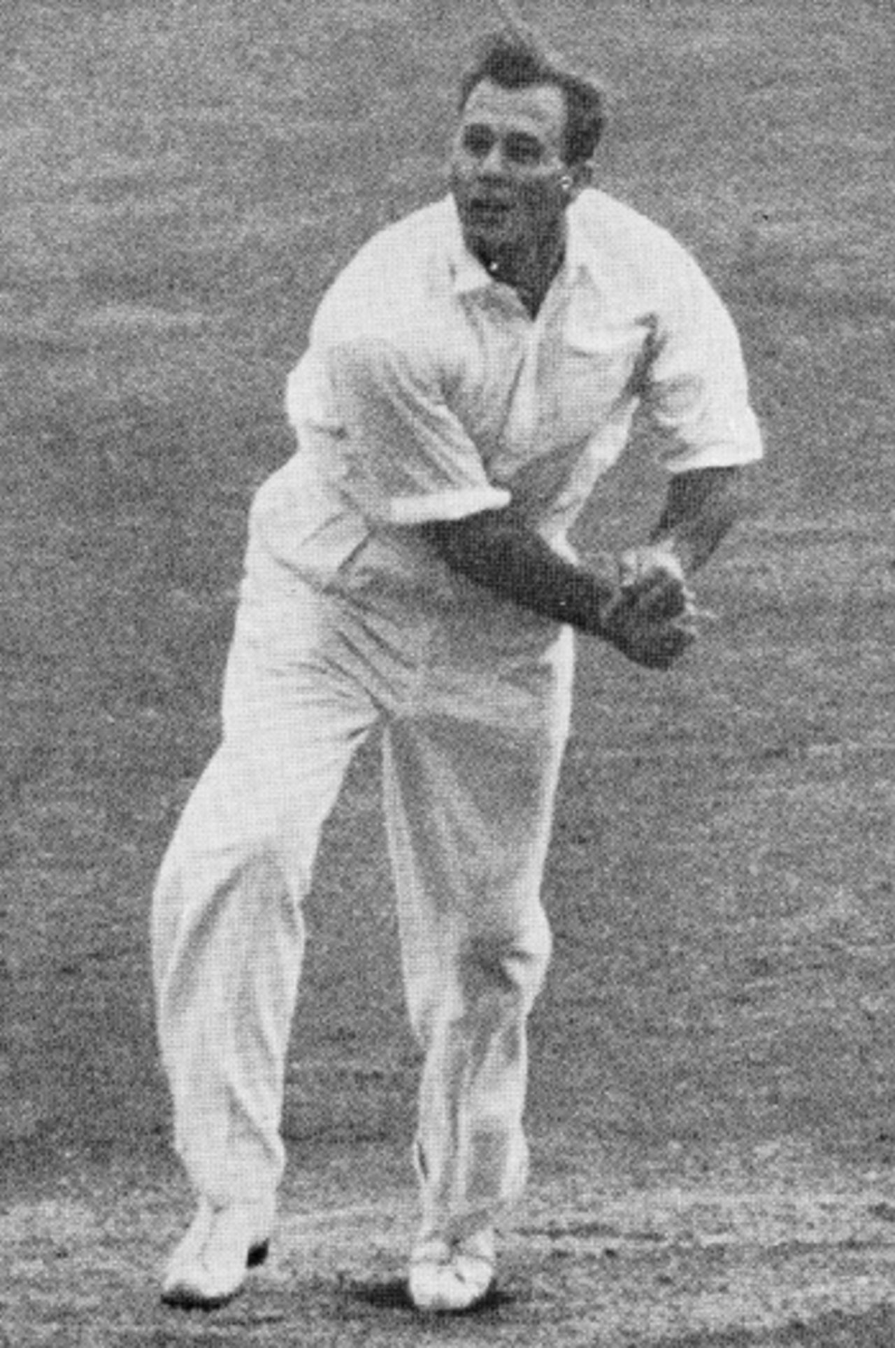 Athol Rowan bowling against England at Trent Bridge, England v South Africa, Trent Bridge, June 10, 1947