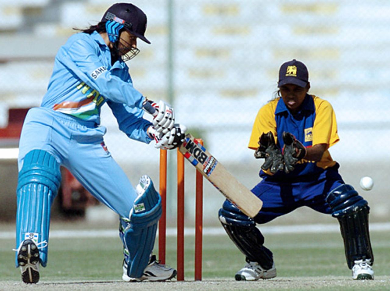 Anjum Chopra plays a late cut stroke, India Women v Sri Lanka Women, Asia Cup final, Karachi, January 4, 2005