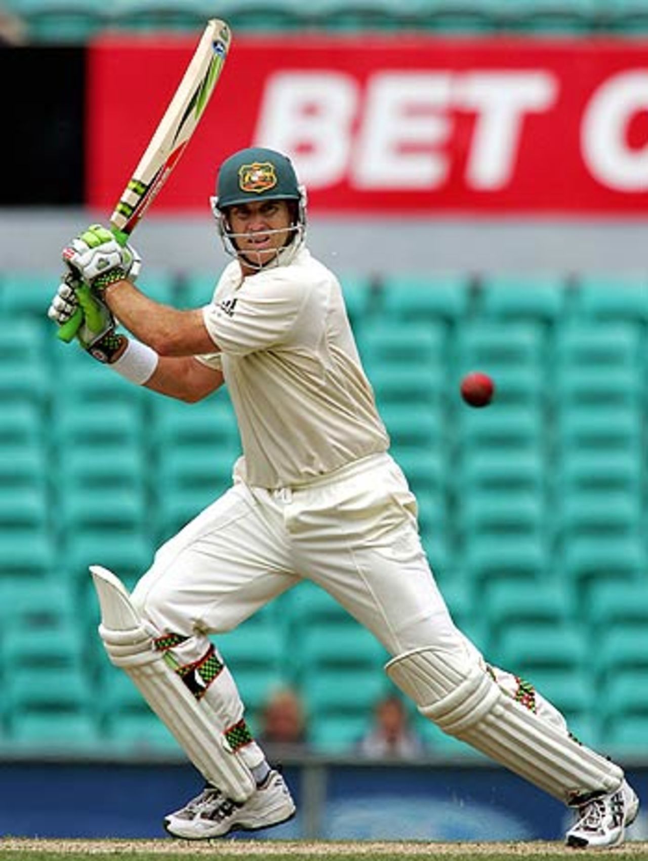 Matthew Hayden muscles a boundary through point, Australia v South Africa, 3rd Test, Sydney, 5th day, January 6, 2006