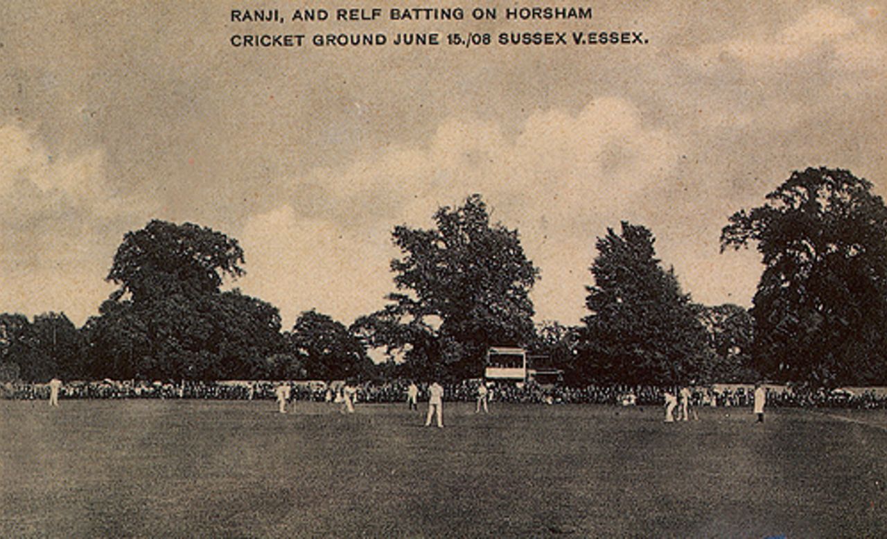 Ranji and Albert Relf batting at Horsham, June 15, 1908