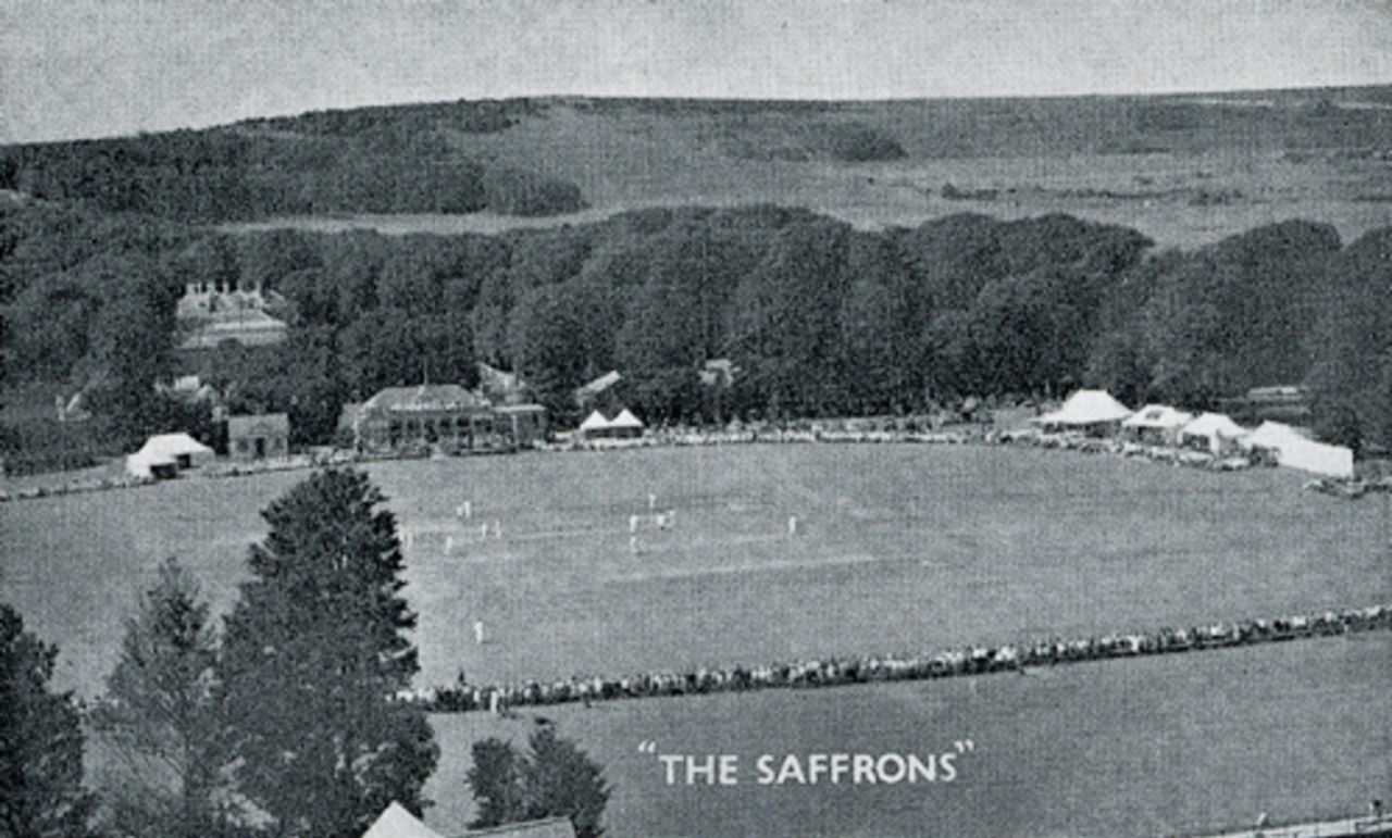 A county match at The Saffrons, Eastbourne in 1929 (postcard)