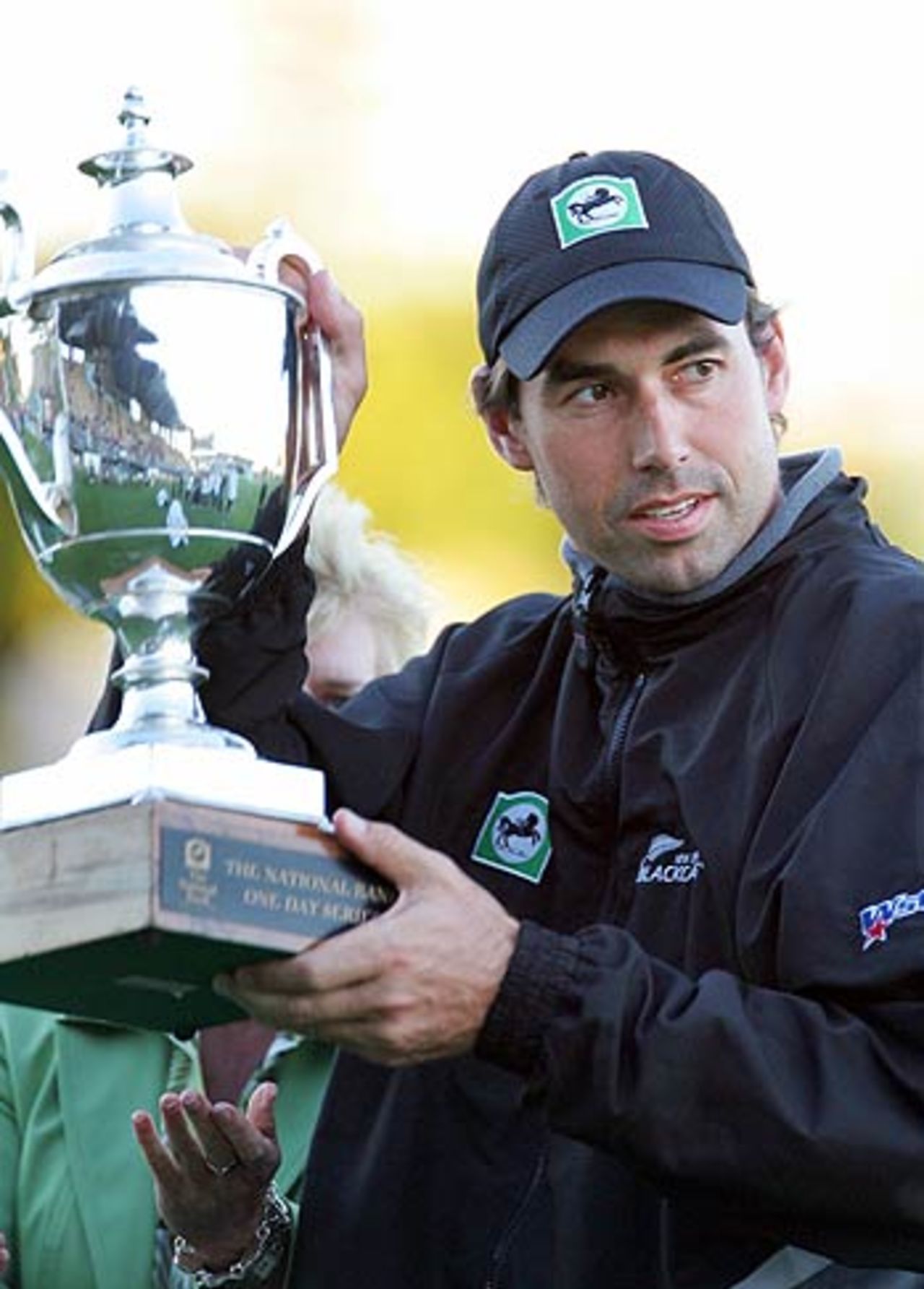 Stephen Fleming holds aloft the trophy following a comprehensive series win over Sri Lanka, New Zealand v Sri Lanka, 5h ODI, Napier, January 8, 2006