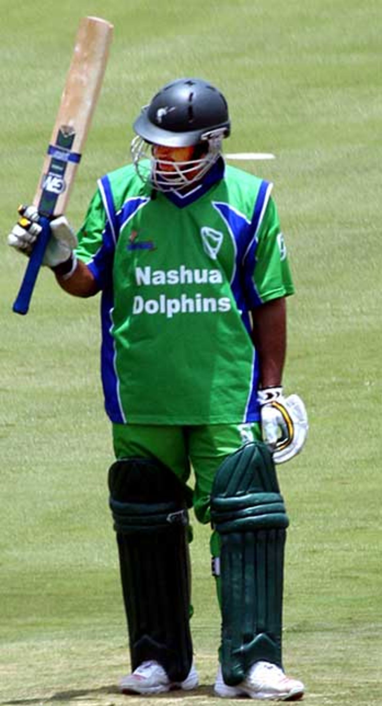 Ahmed Amla celebrates his fifty, 2nd Semi Final Standard Bank Cup, Centurion, January 8, 2005