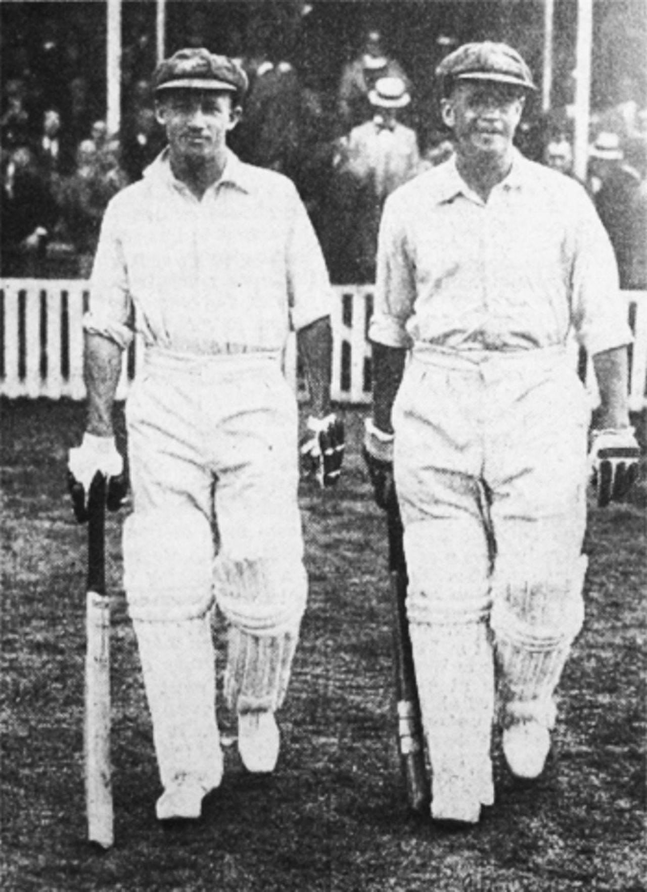 Don Bradman and Bill Ponsford resume batting during a stand of 451, England v Australia, The Oval, 1934