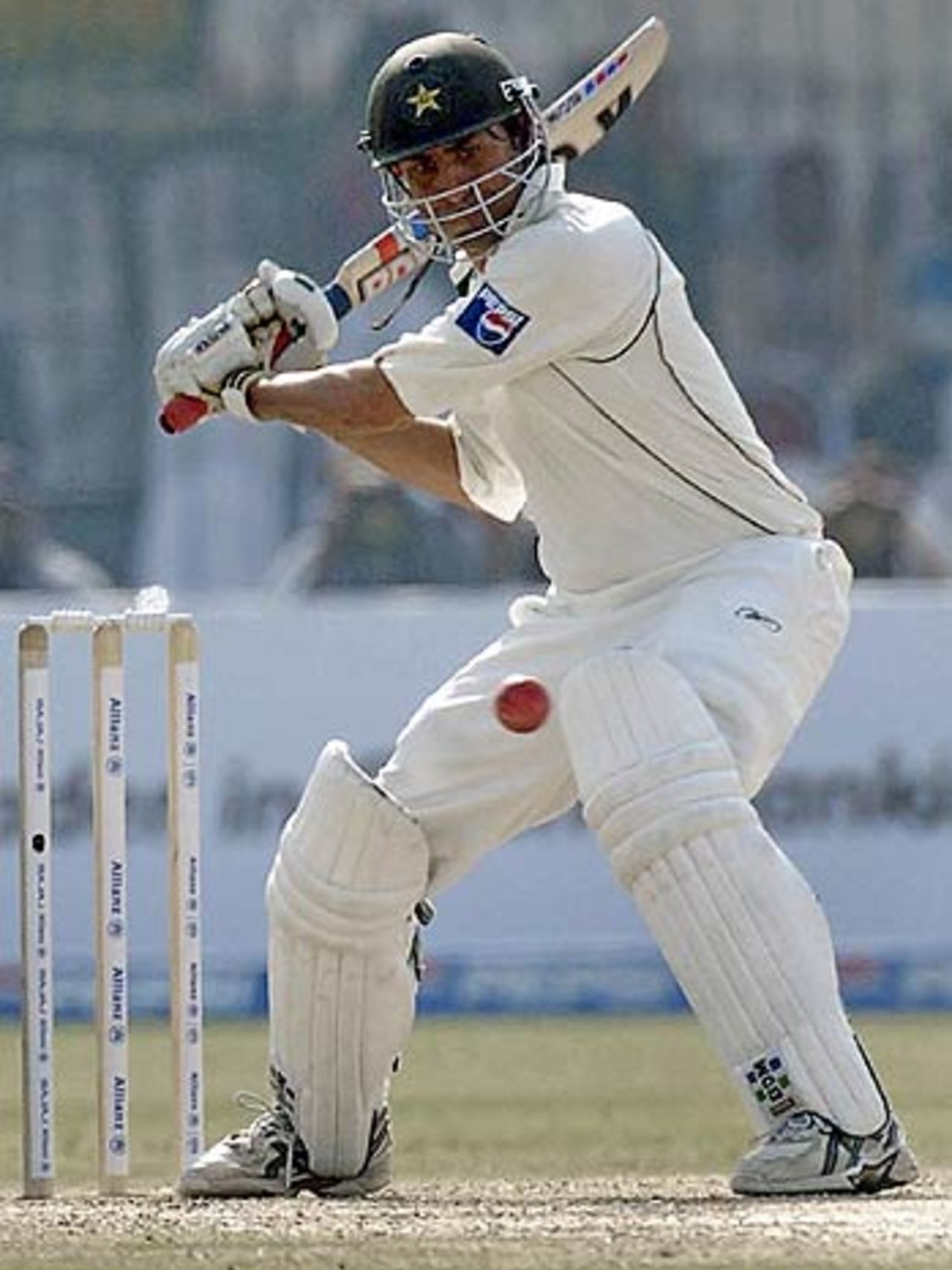 Younis Khan on his way to a century, Pakistan v India, 1st Test, Lahore, 1st day, January 13, 2005
