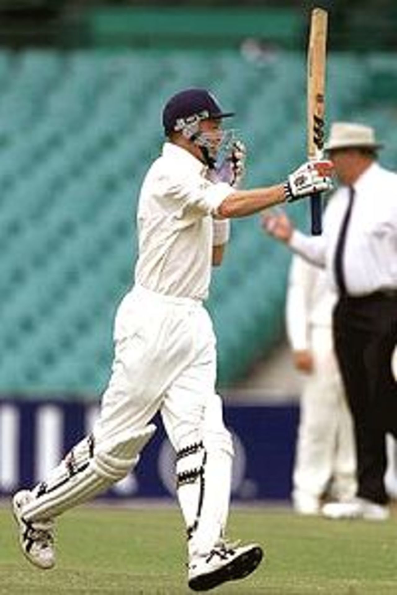 16 Feb 2001: Greg Mail of New South Wales celebrates after reaching his