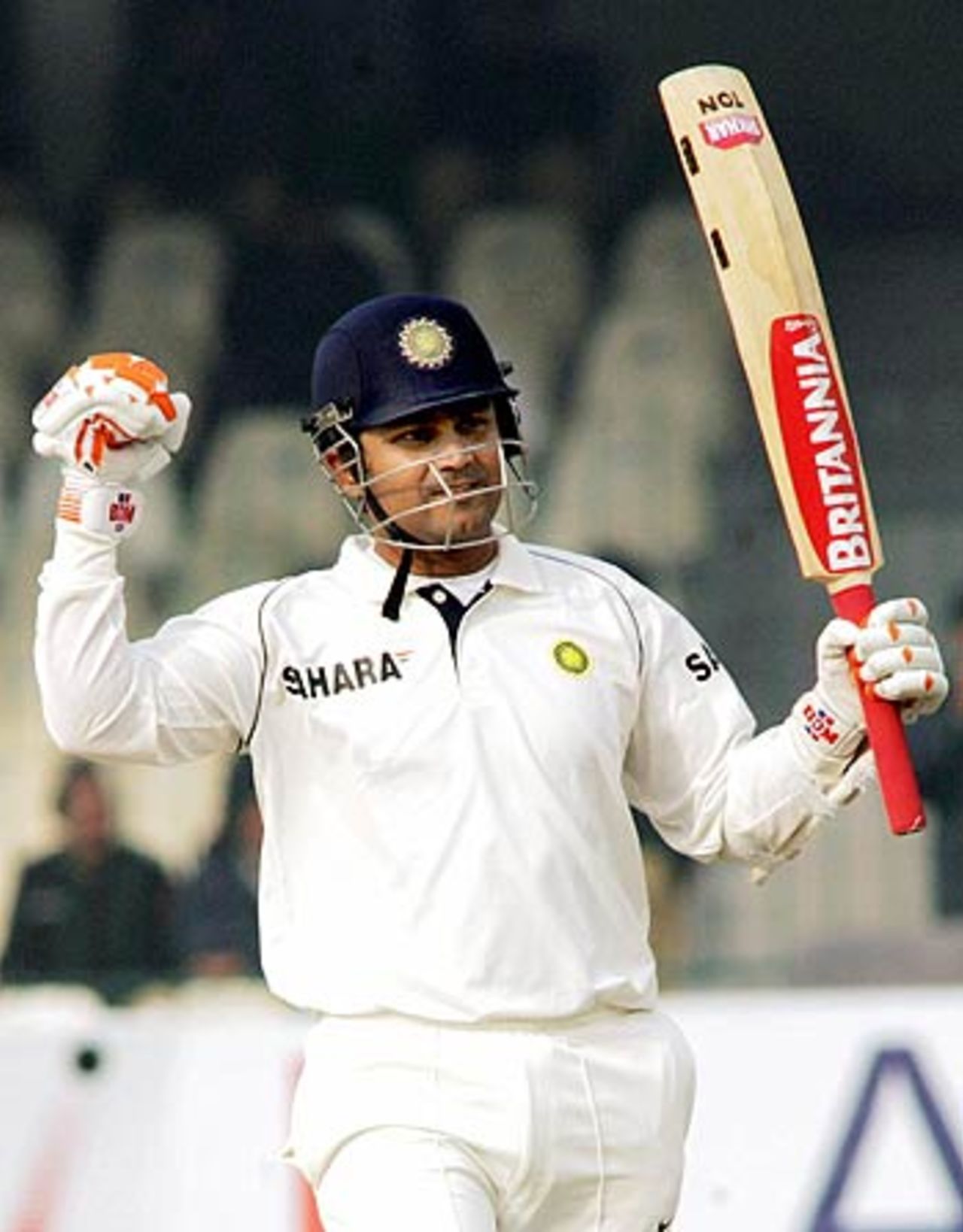 Virender Sehwag continued his dominance over Pakistan with an unbeaten 247, India in Pakistan, 1st Test, Lahore, January 16, 2006