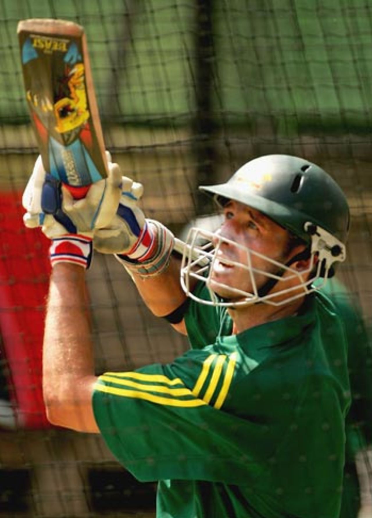 Mike Hussey has a hit in the nets, Melbourne, January 19, 2006