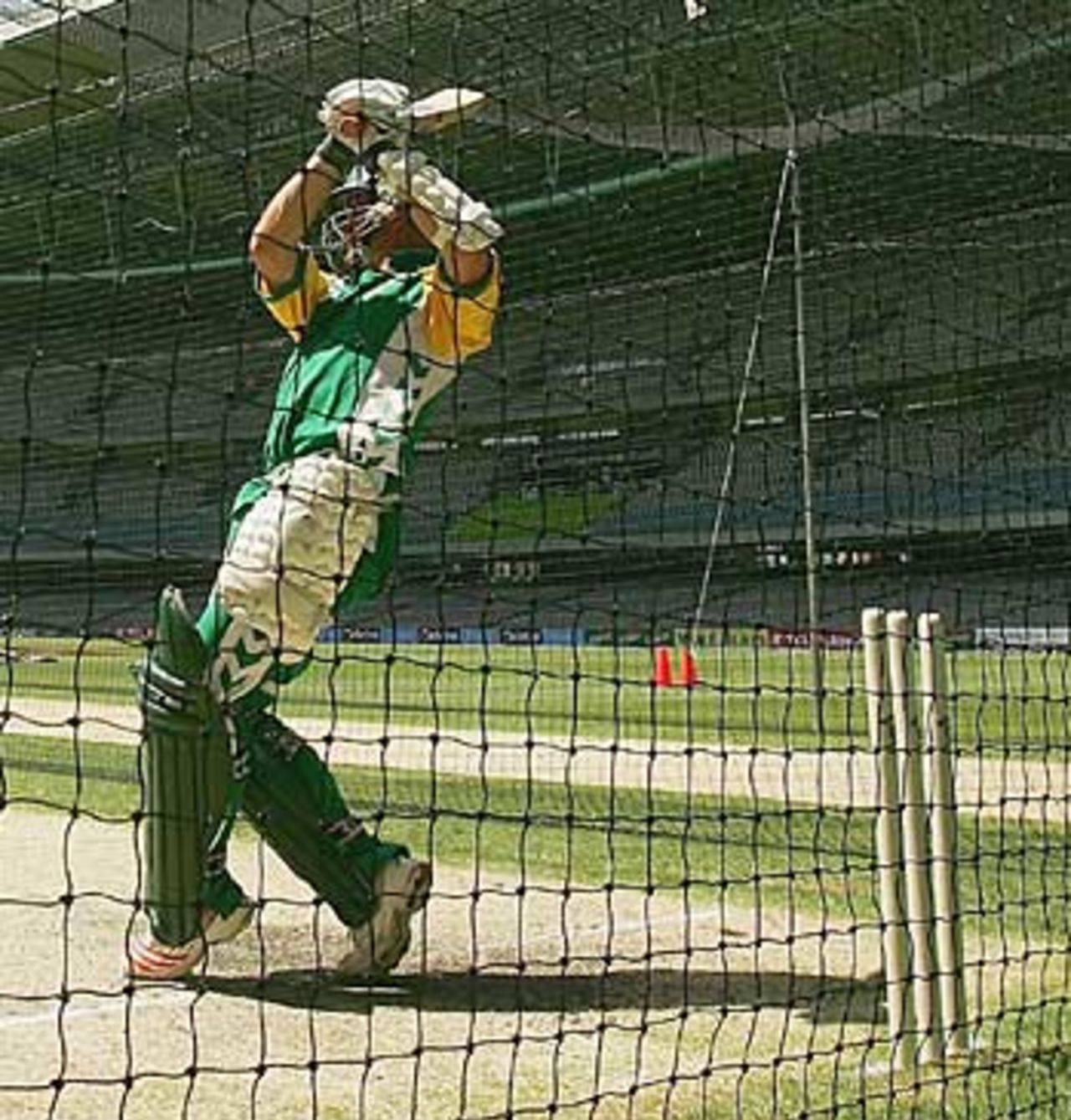 Herschelle Gibbs hits over the top in the nets, Melbourne, January 19, 2006