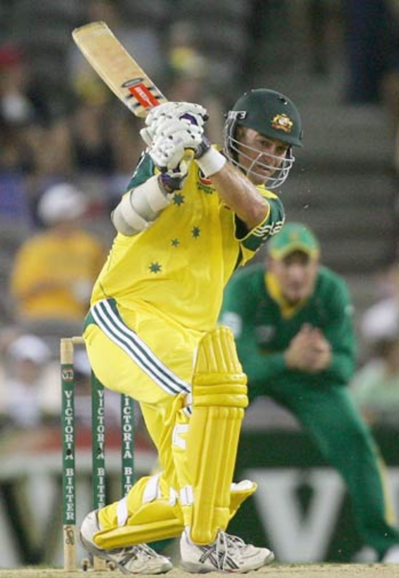 Phil Jaques drives en route to his 94, Australia v South Africa, VB Series, Melbourne, January 20, 2006